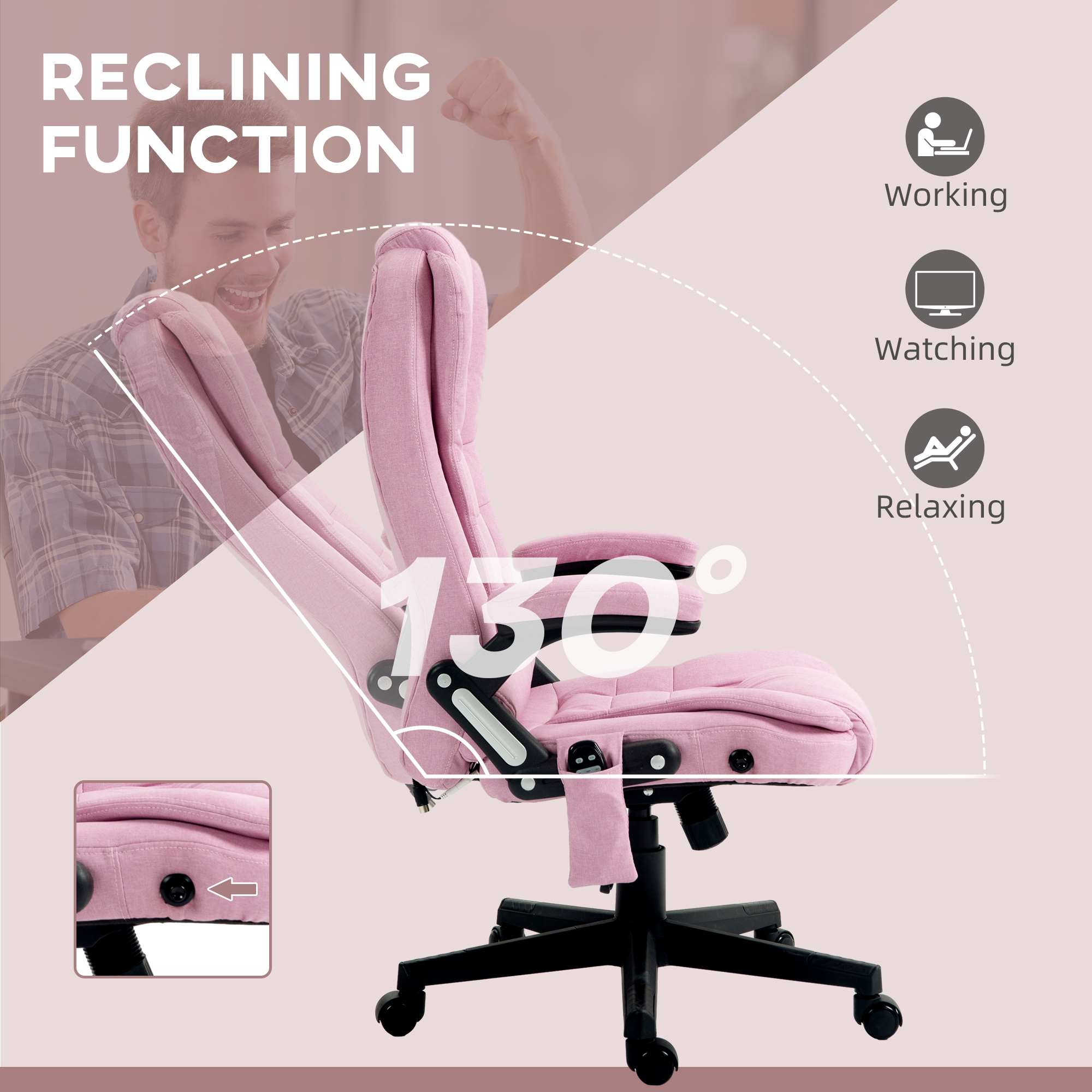 6 Point Vibrating Massage Office Chair with Heat — photo 8
