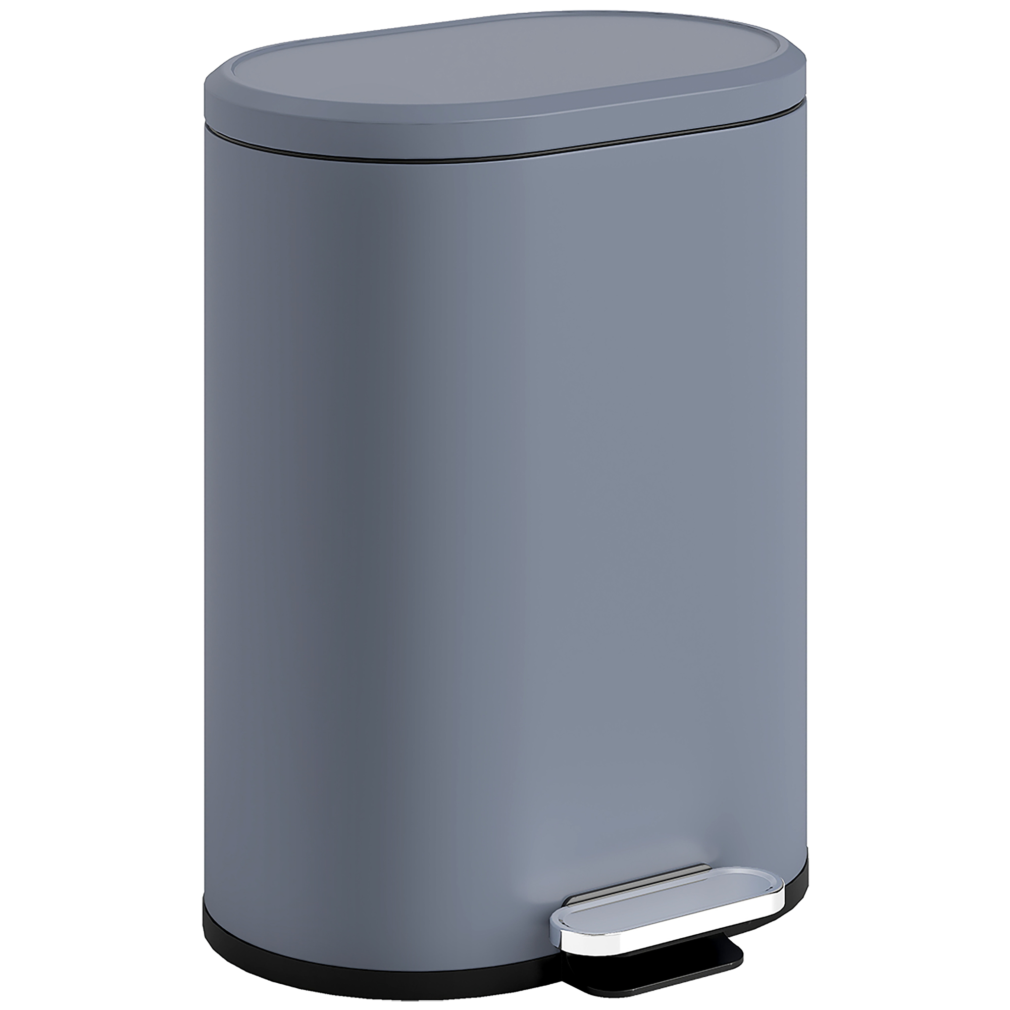 30-litre slate blue curved kitchen pedal bin with soft-close lid
