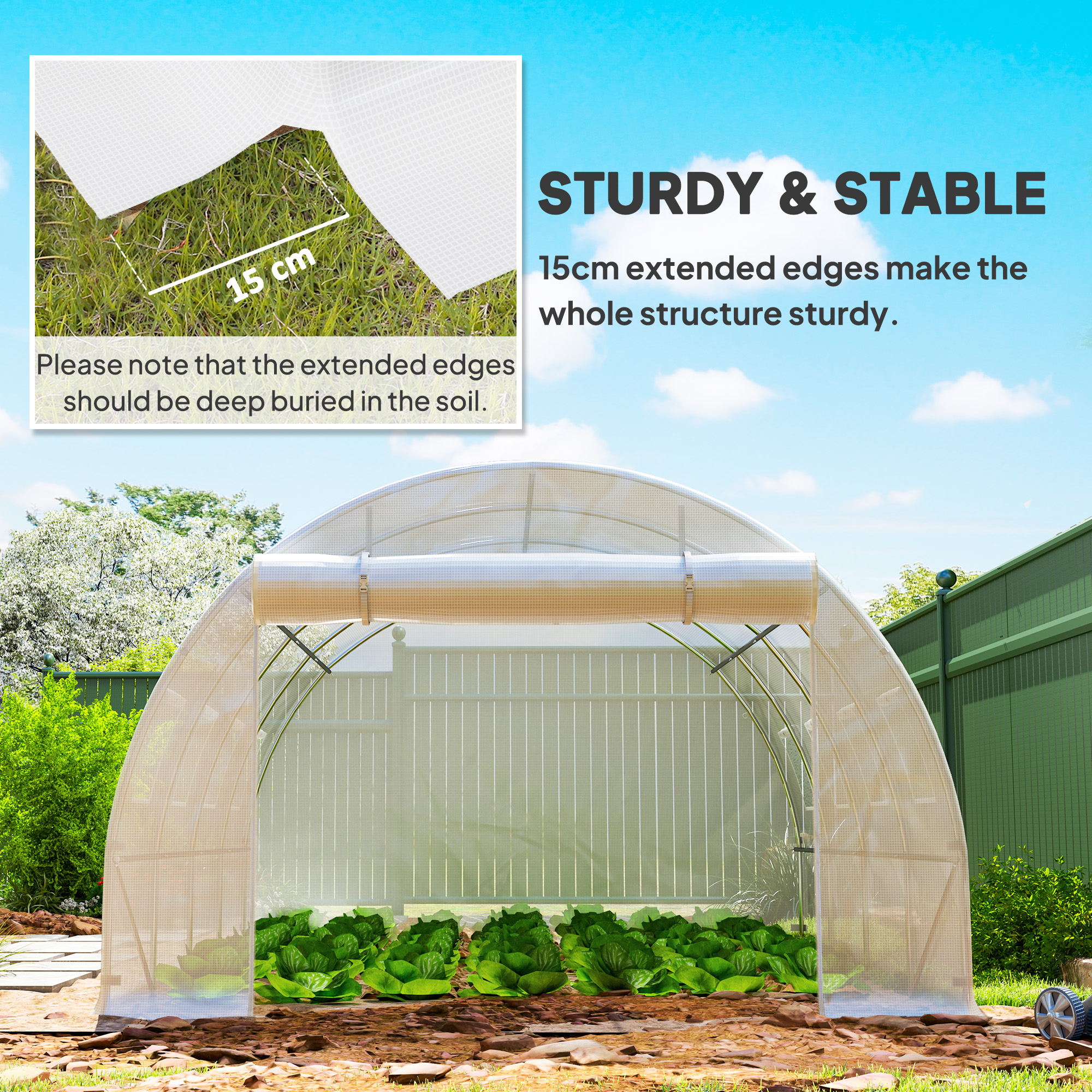 4 X 3 X 2m Polytunnel Greenhouse Replacement Cover ONLY Winter Garden Plant PE — image 4