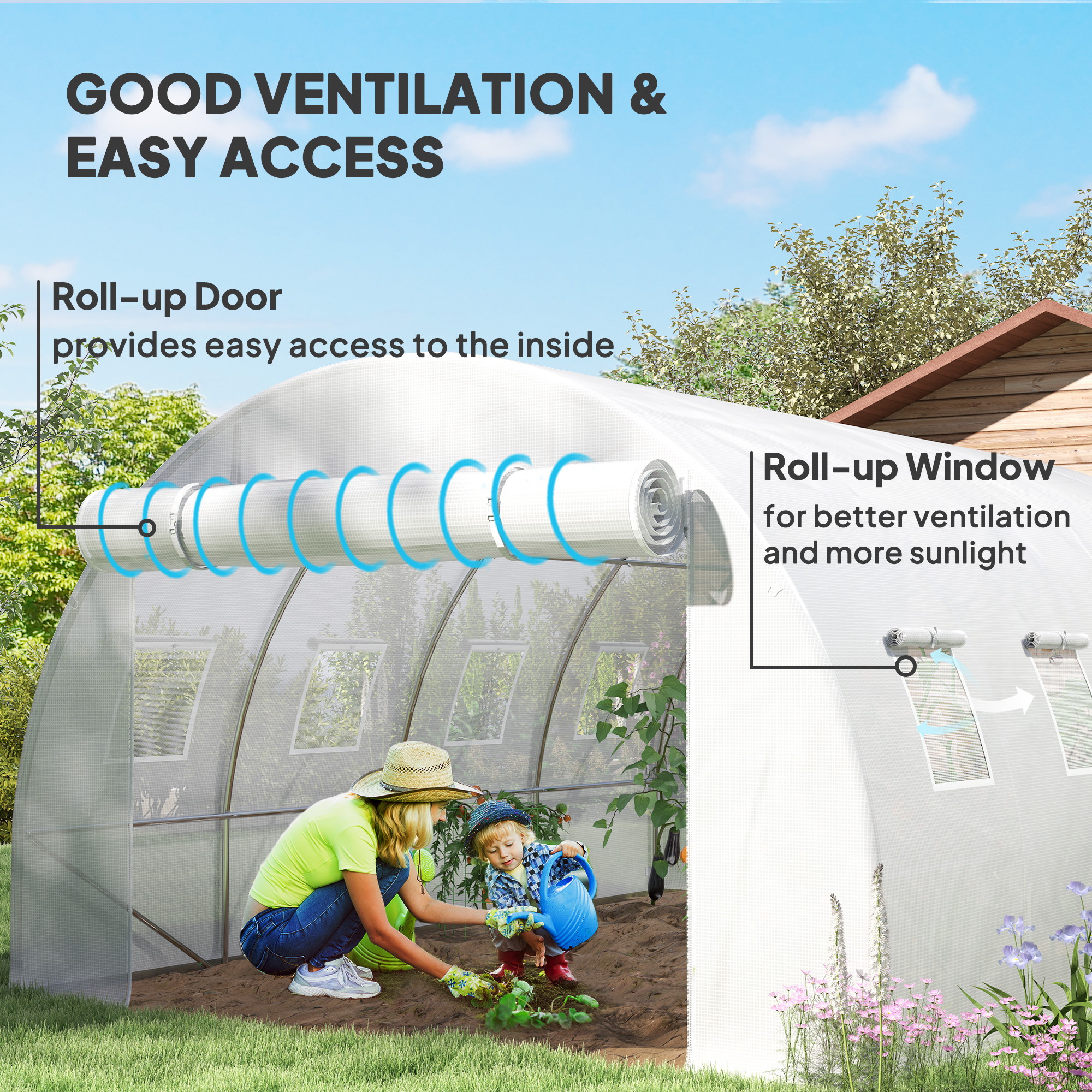 4 X 3 X 2m Polytunnel Greenhouse Replacement Cover ONLY Winter Garden Plant PE — image 3
