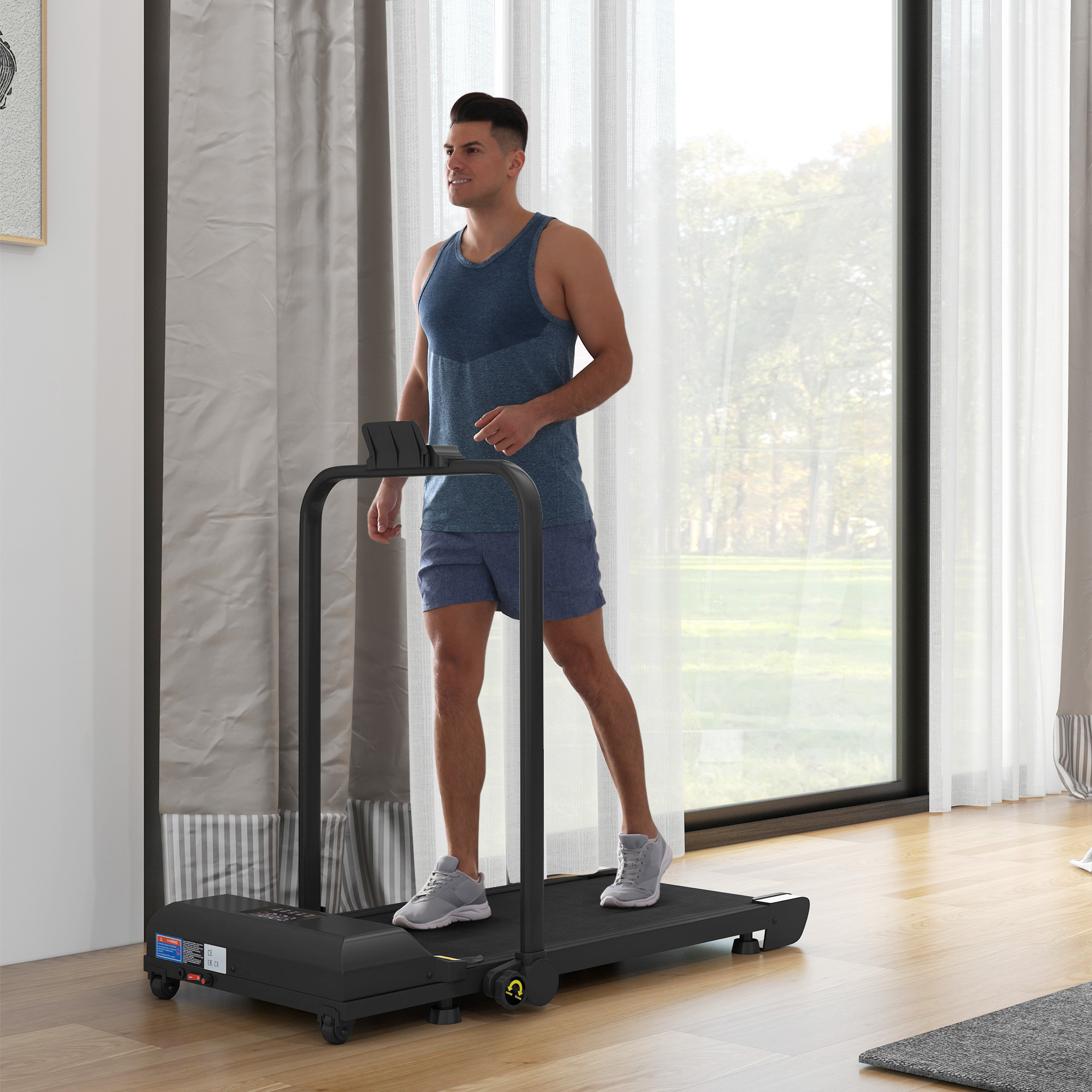 2.5HP Walking Pad Treadmill, Folding Under Desk Treadmill, Walking Machine, 1-10km/h, With Remote Control