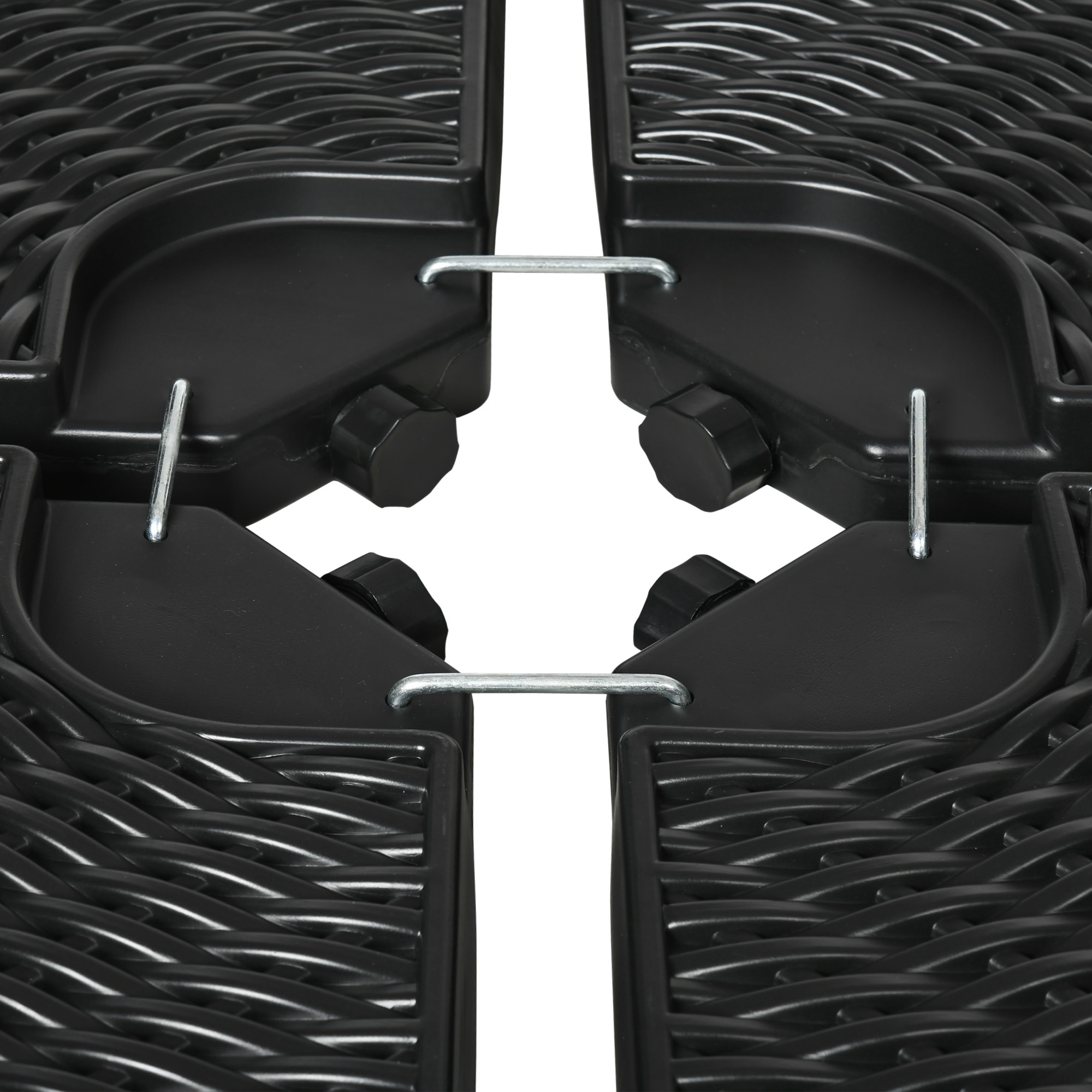 HDPE Material Patio Umbrella Base Weights Sand Filled up to 150 Lb. for Any Offset Umbrella Base | 4-Piece, Water or Sand Filled, All-Weather, Black (Round)