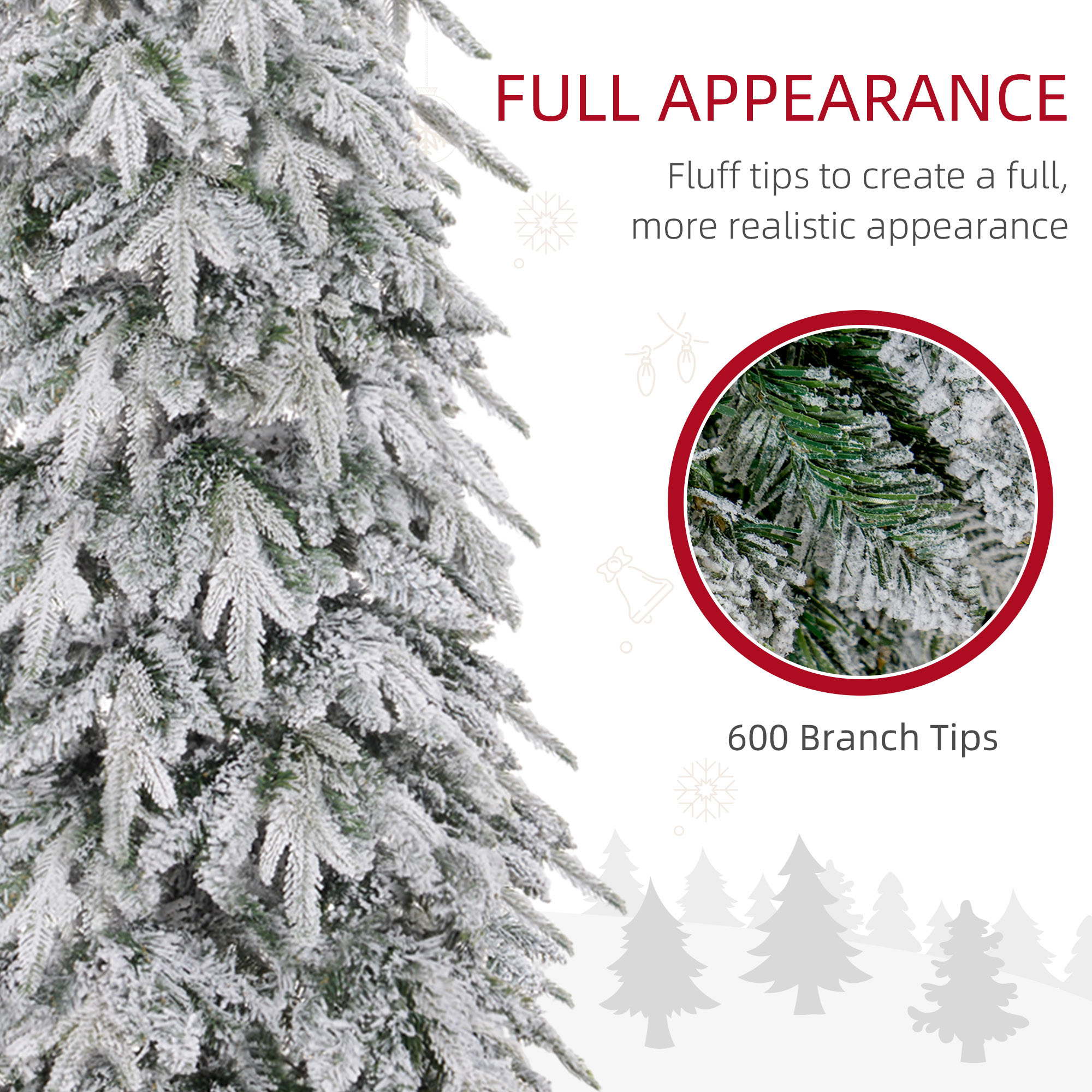 6ft Snow-Covered Unlit Artificial Christmas Tree — image 4