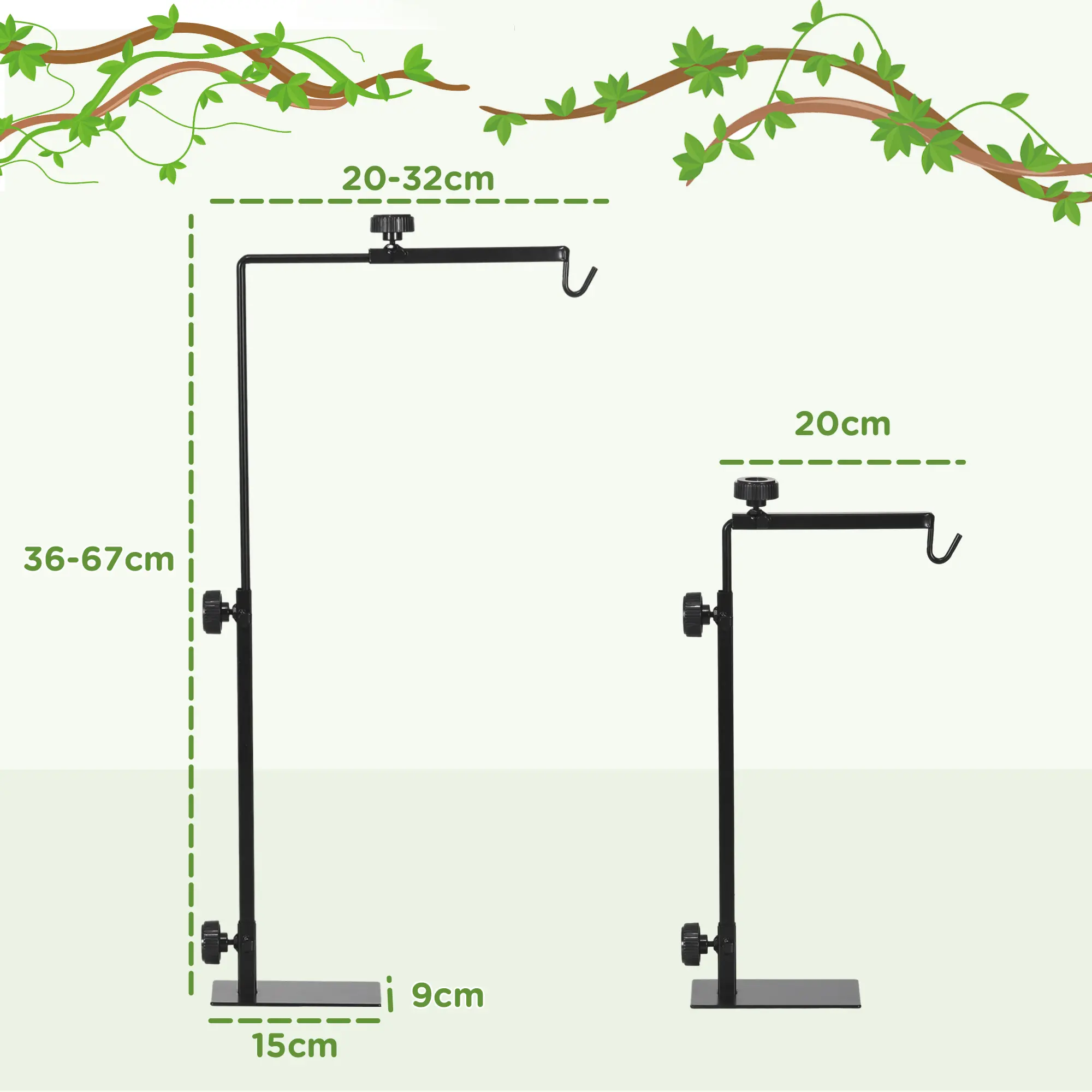 PawHut Adjustable Height And Length Reptile Lamp