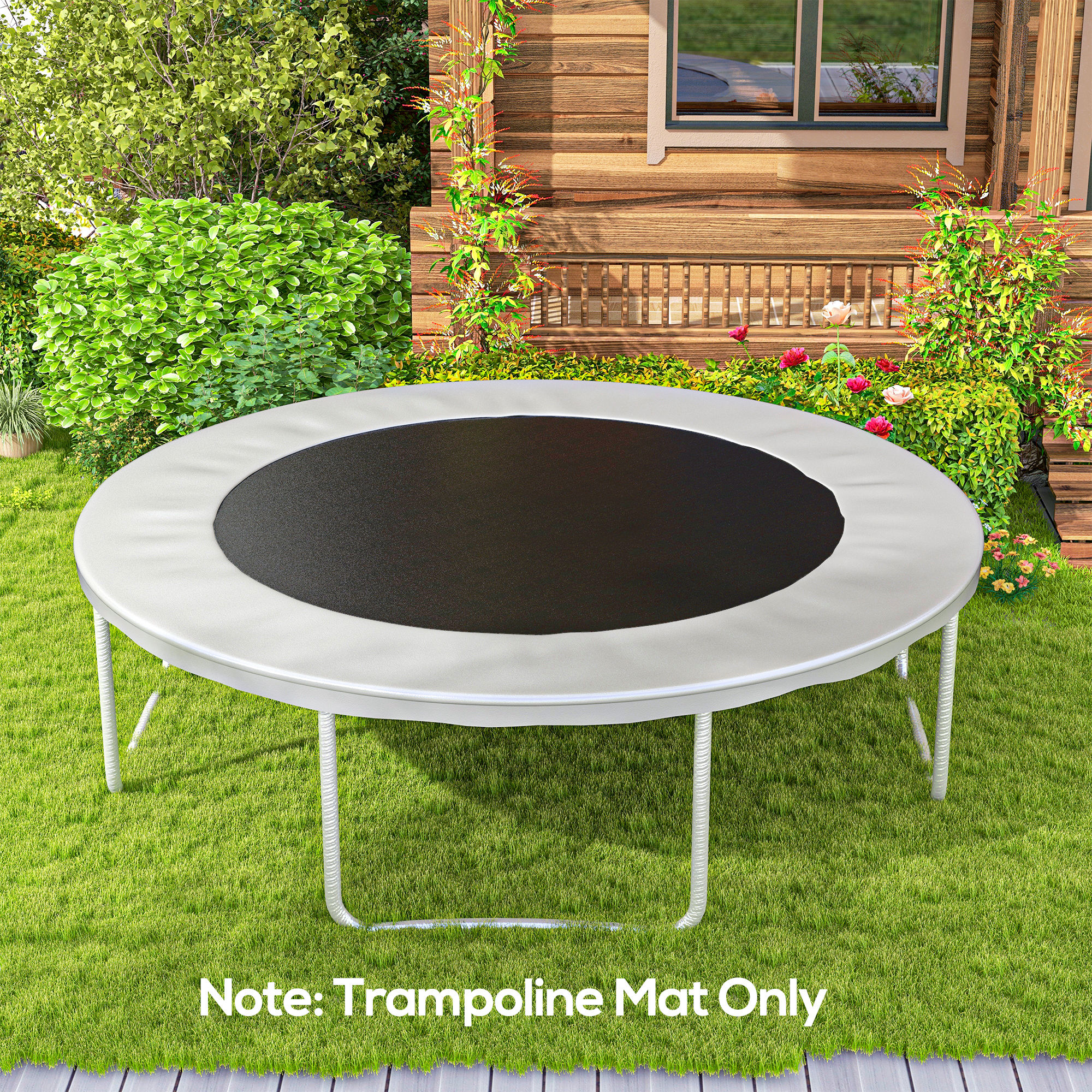 Trampoline Replacement Mat, Fits 12 Trampoline w/ 72 V-Hooks & 5.5" Springs (Spring & Frame not Included), Black