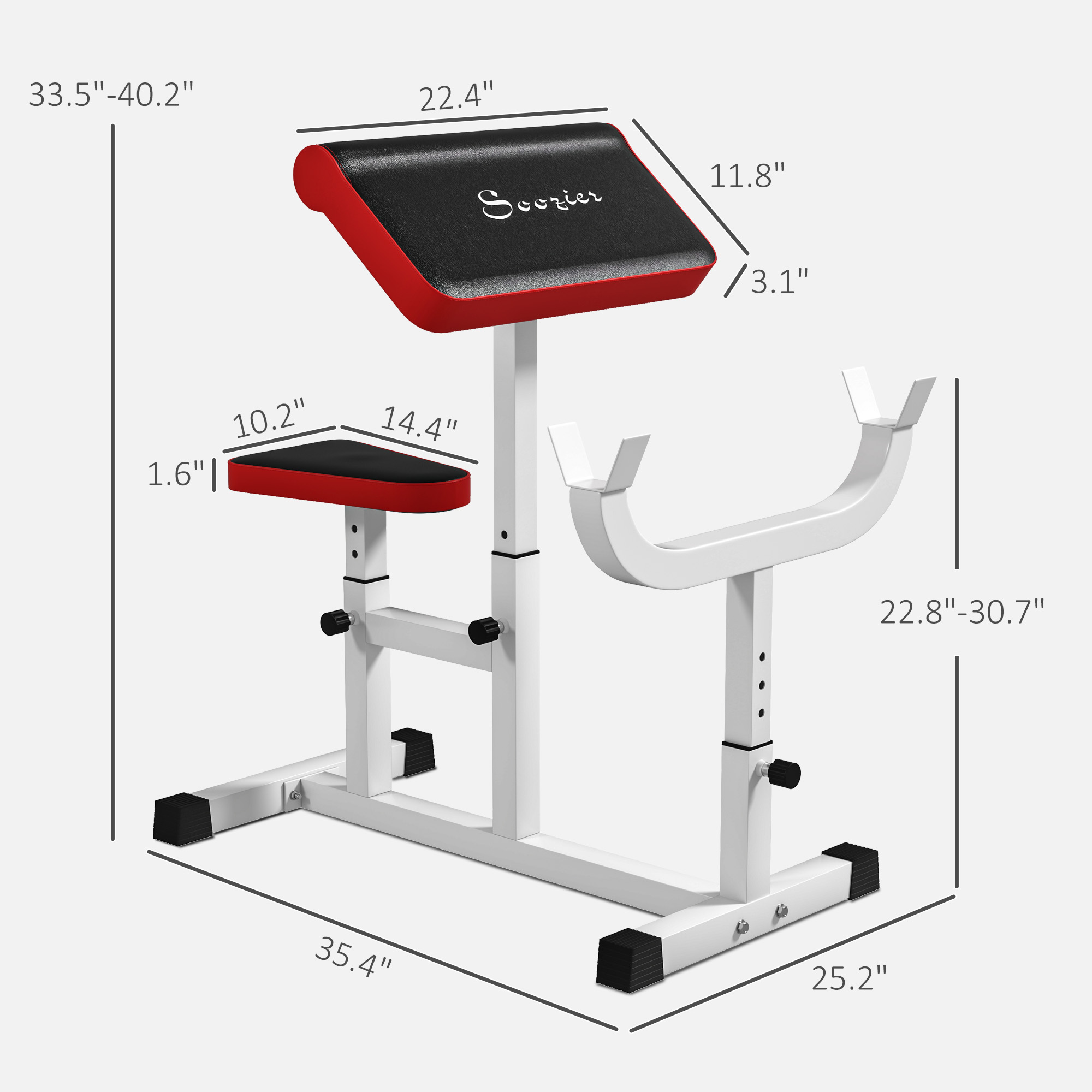 Banc de curl de prédicateur de 265 LBS pour l'entraînement de force – Image 8