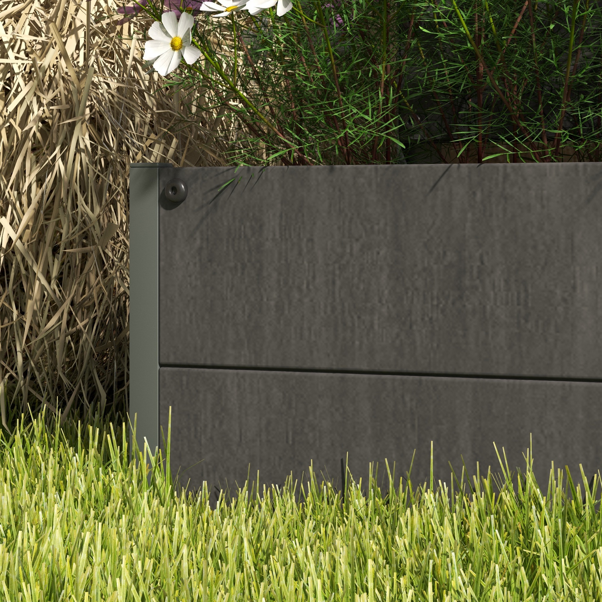Trellis Planter for Climbing Plants, Raised Garden Bed with Trellis, Planter Box for Outdoor Garden, Dark Gray image 7