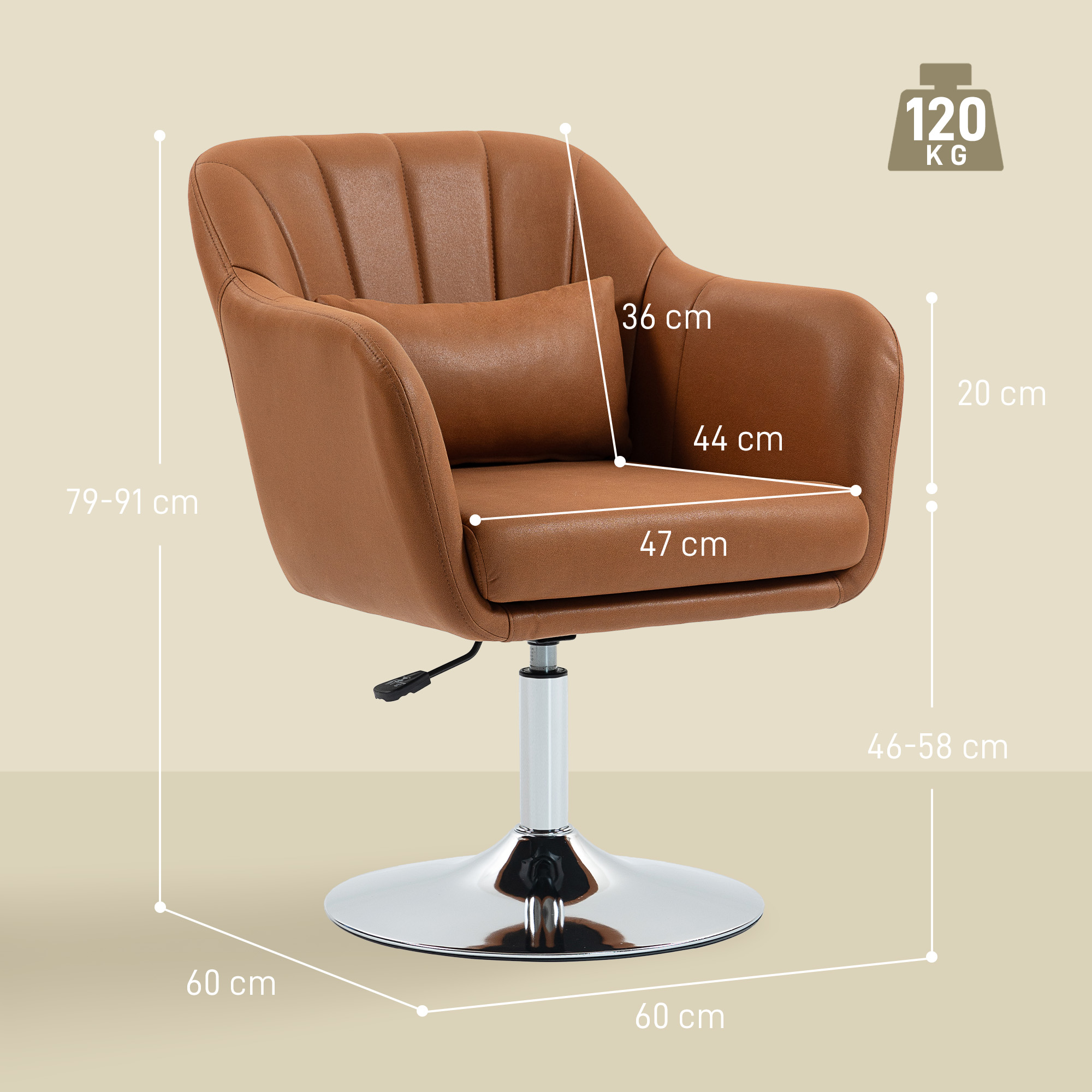 Swivel Microfibre Accent Chair For Living Room Contemporary Vanity Armchair — image 4