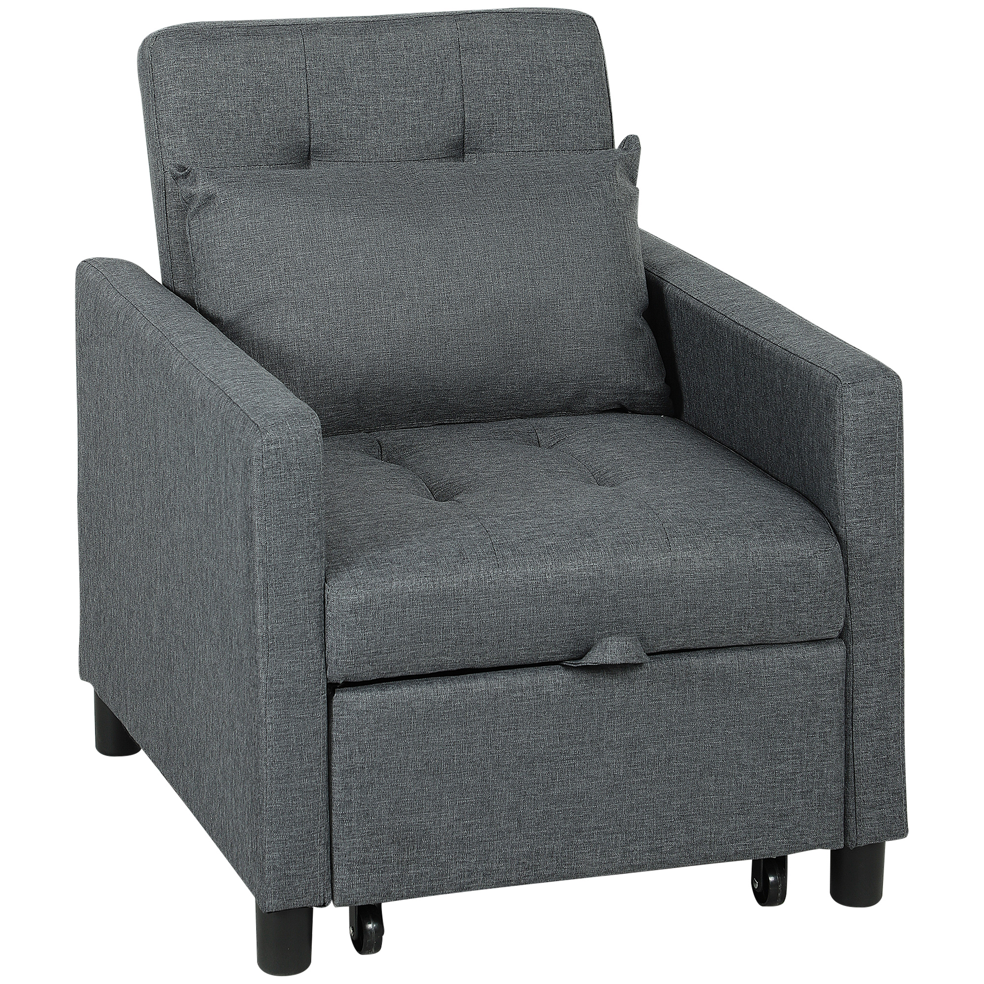 3-In-1 Chair Bed, Convertible Sleeper With Adjustable Backrest, Pillow — image 4