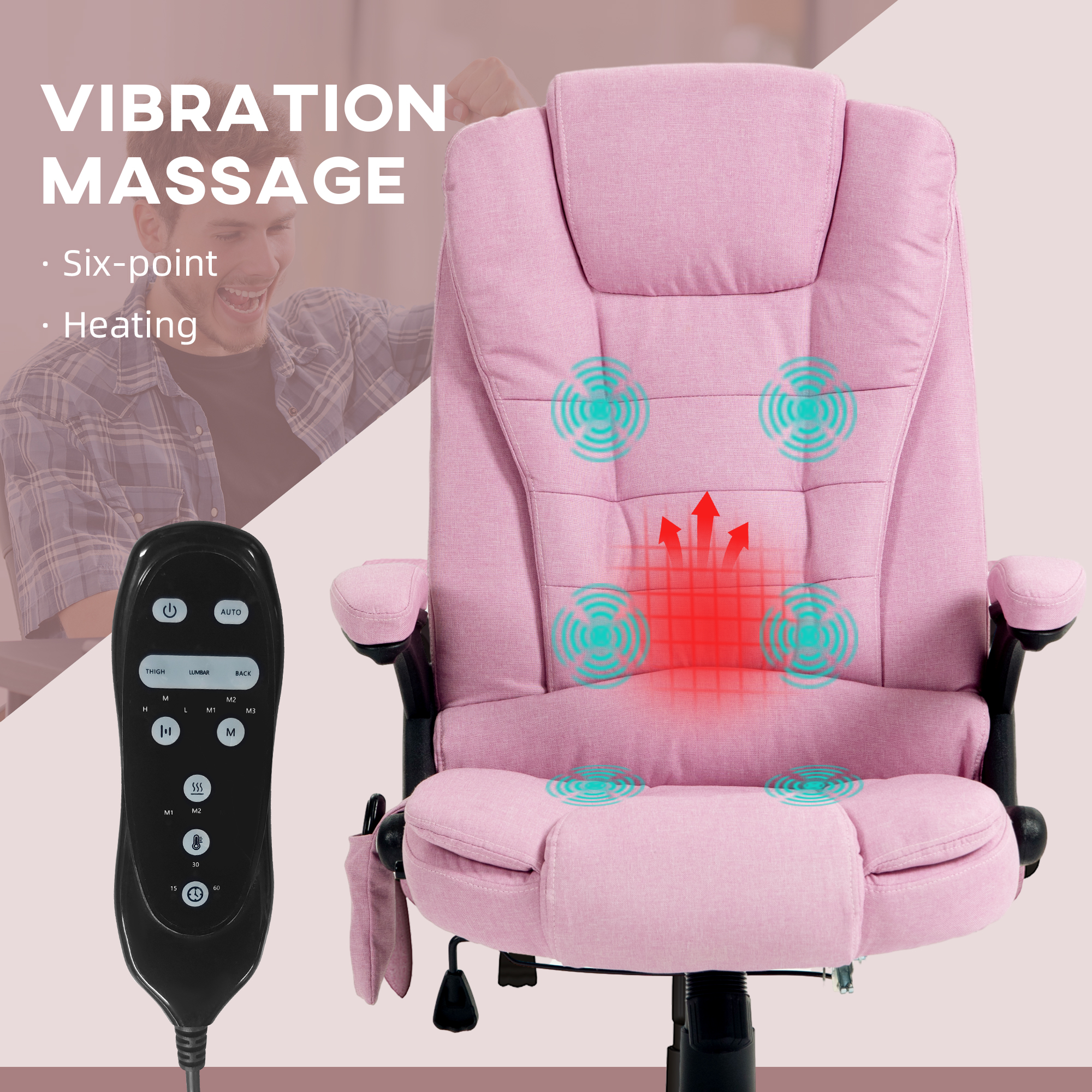 6 Point Vibrating Massage Office Chair with Heat — photo 6