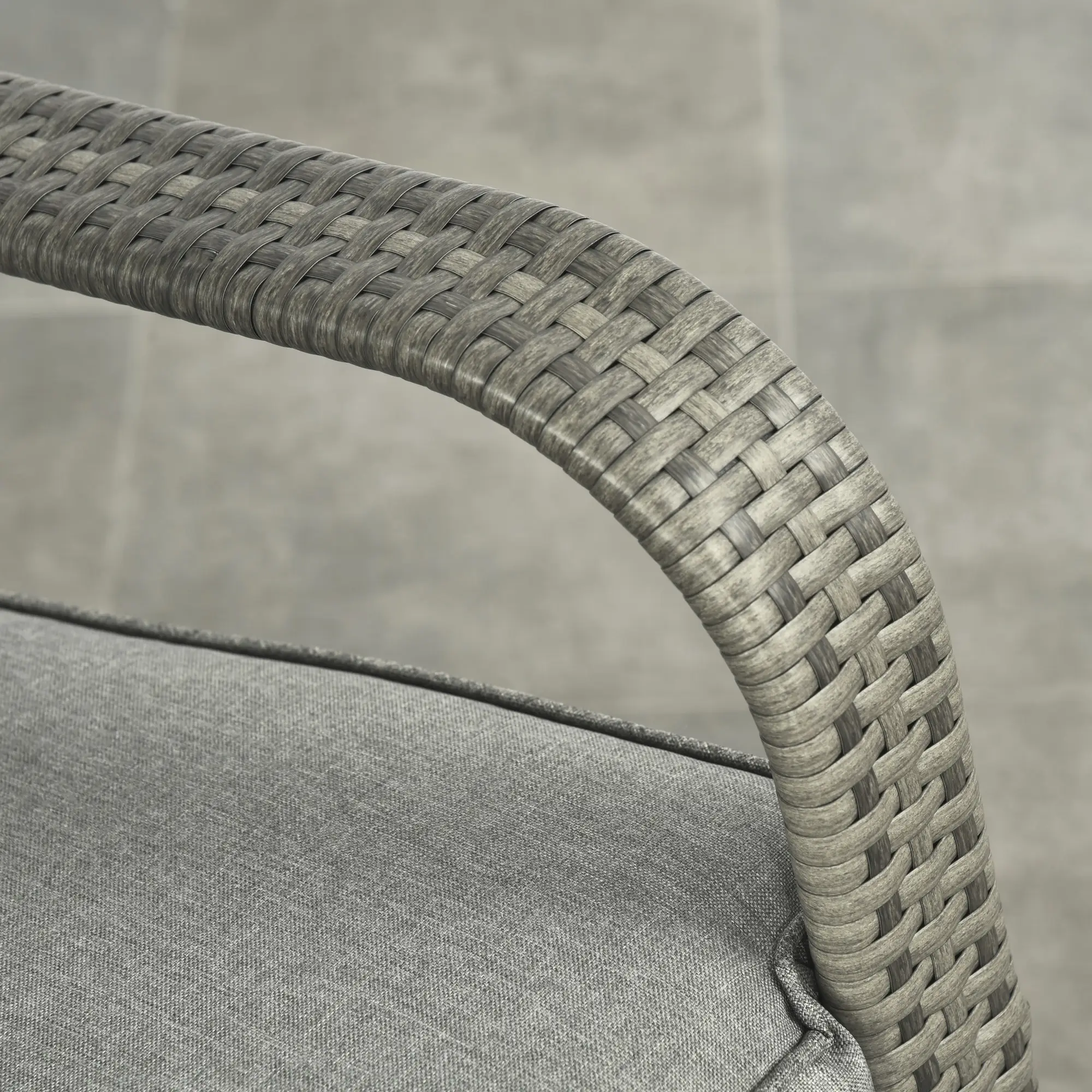 PE Rattan Rocking Recliner with Footrest, Gray
