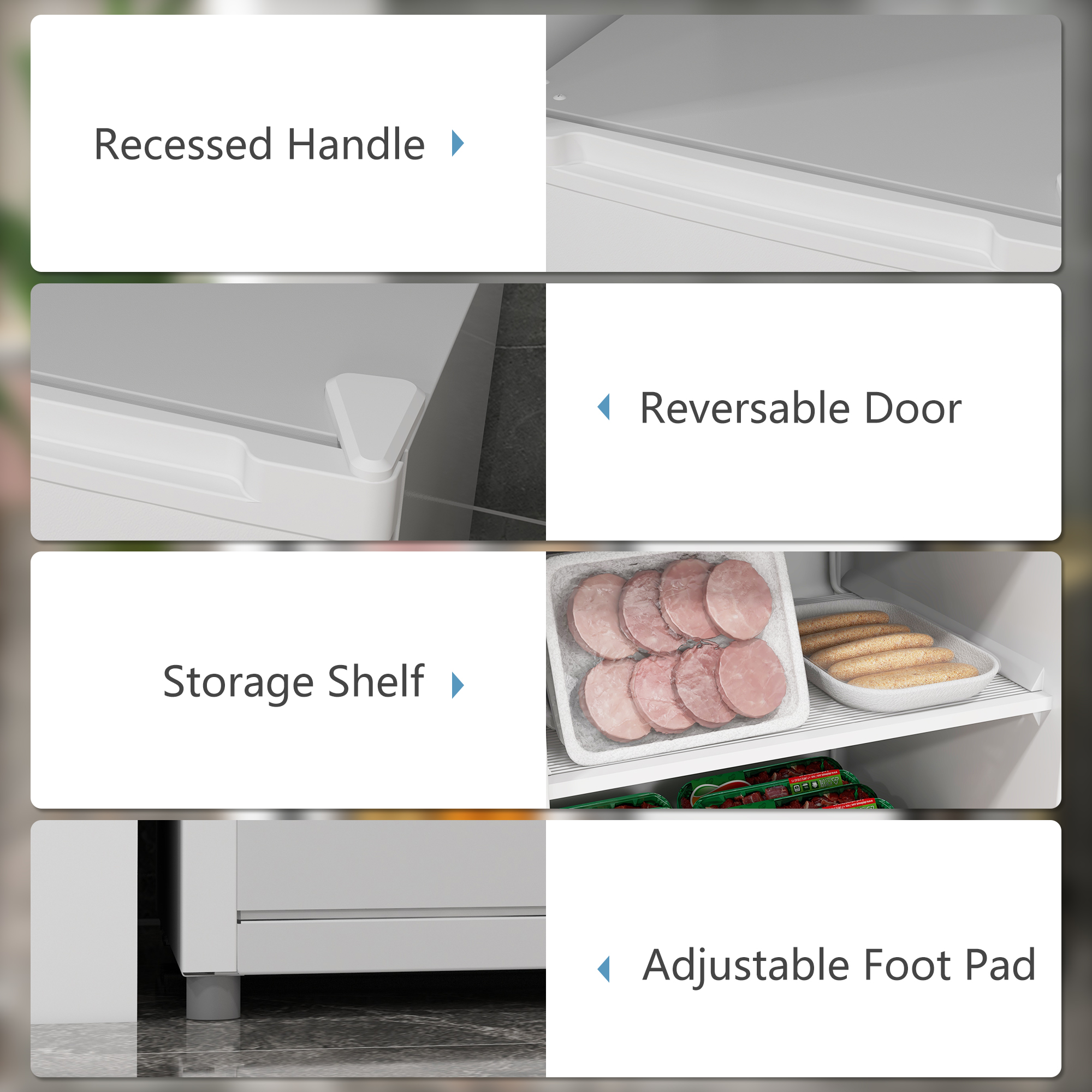  Upright Freezer, 3 Cu Ft Small Freezer with Reversible Single Door, Adjustable Thermostat for Home, Apartment, White
