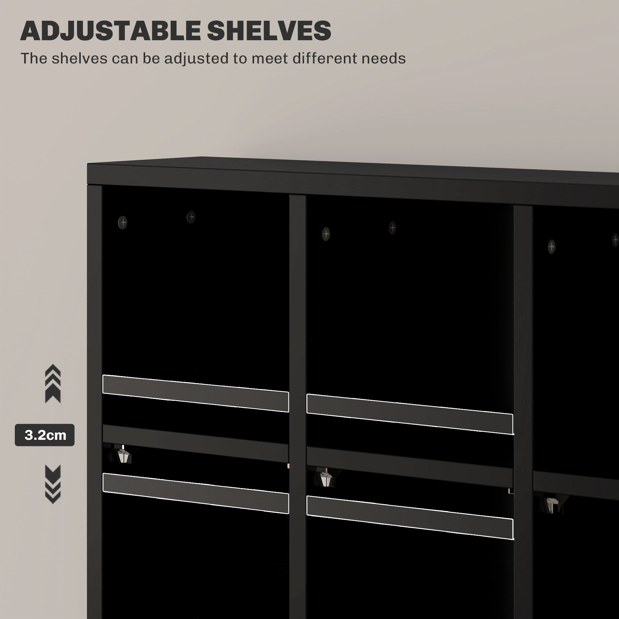 CD Storage Unit With Adjustable Shelves, 89 X 130.5 Cm, Black — image 4