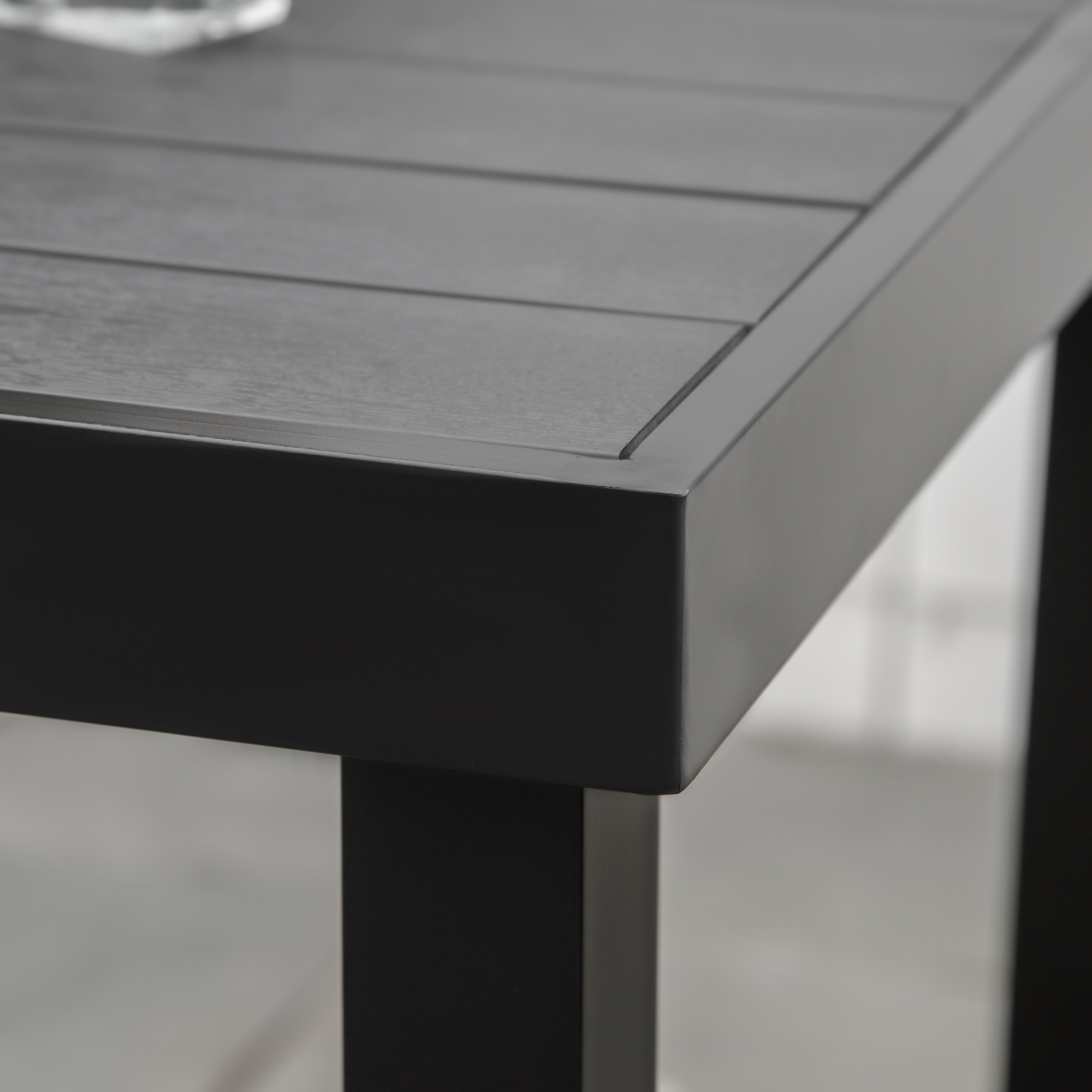Patio Dining Table for 4, Rectangular Aluminum Outdoor Table for Garden Lawn Backyard, Black - Image 4
