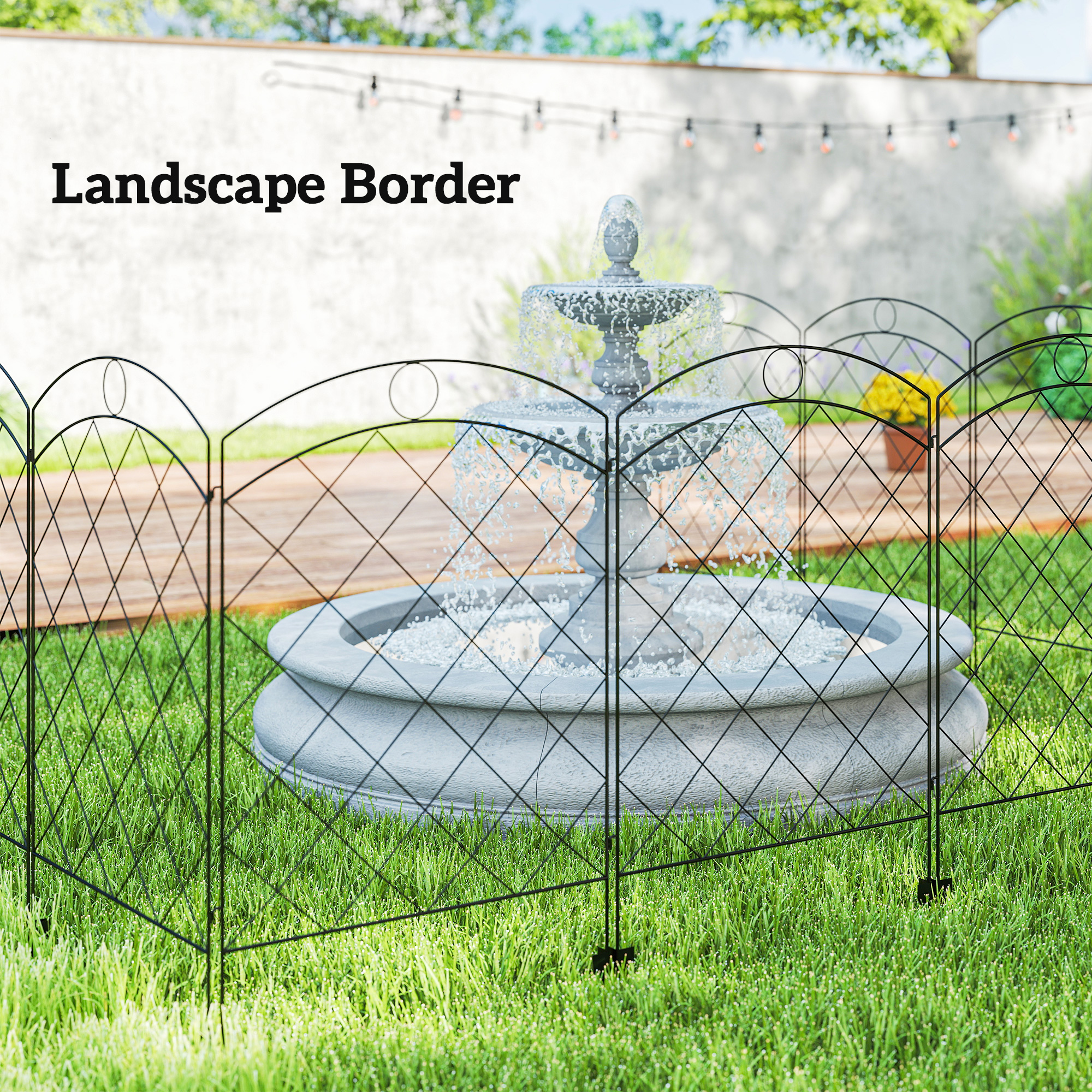 4 Pack Garden Fencing for Yard, Decorative Fence Panels as Flower Edging, Circle