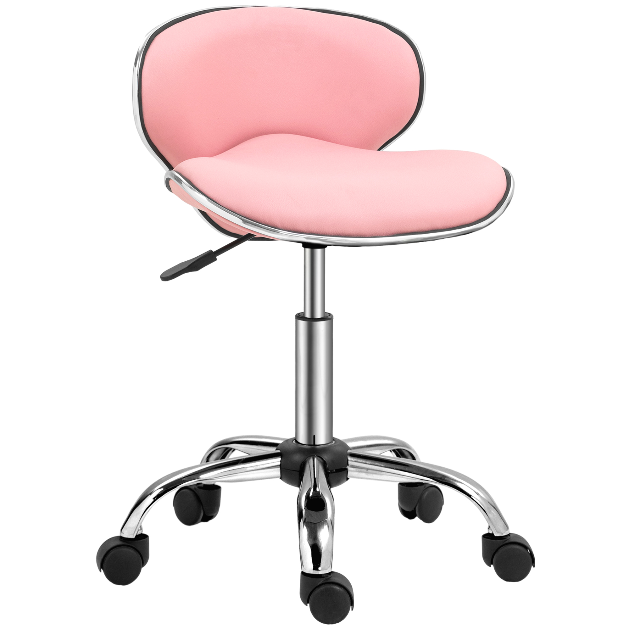 Adjustable Rolling Swivel Beauty Salon Chair, Stool For Spa, Pink - Image 1