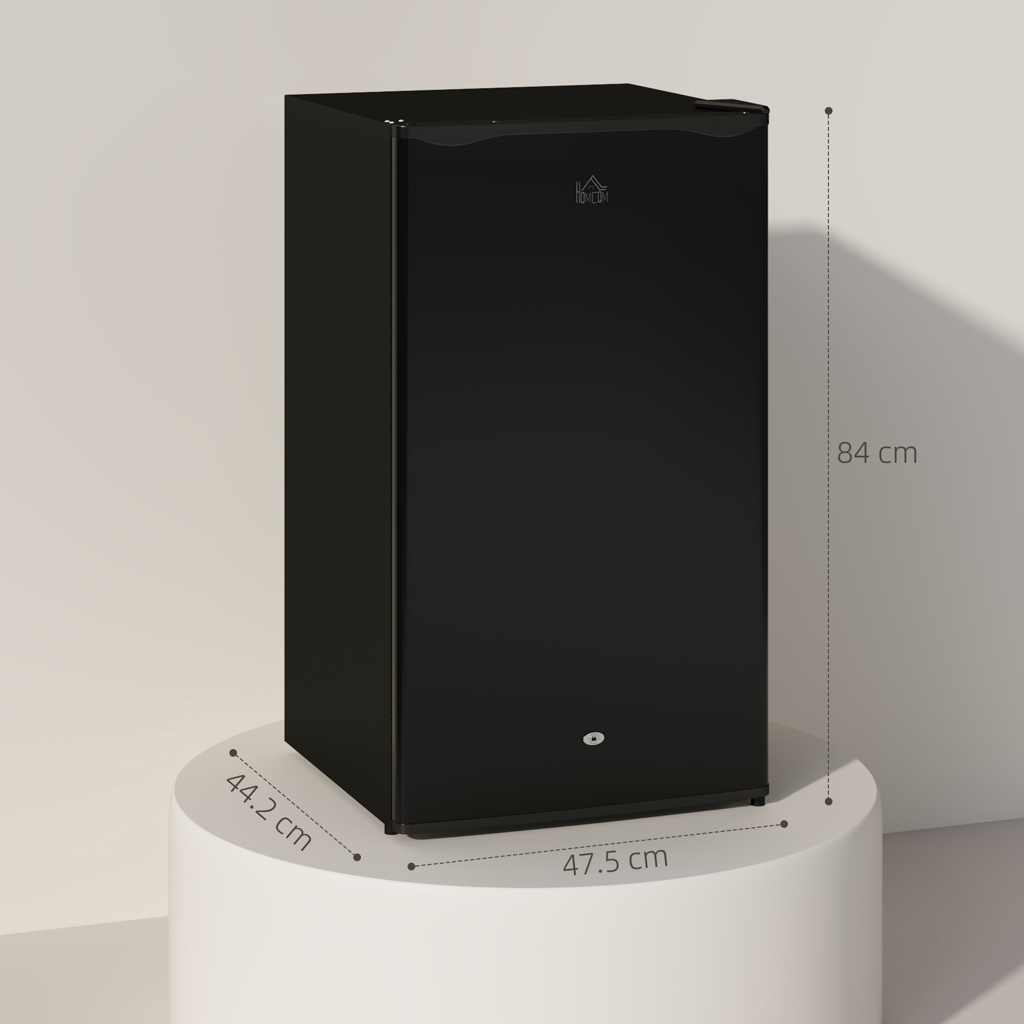 91L Freestanding Under-Counter Fridge With Lock - Black