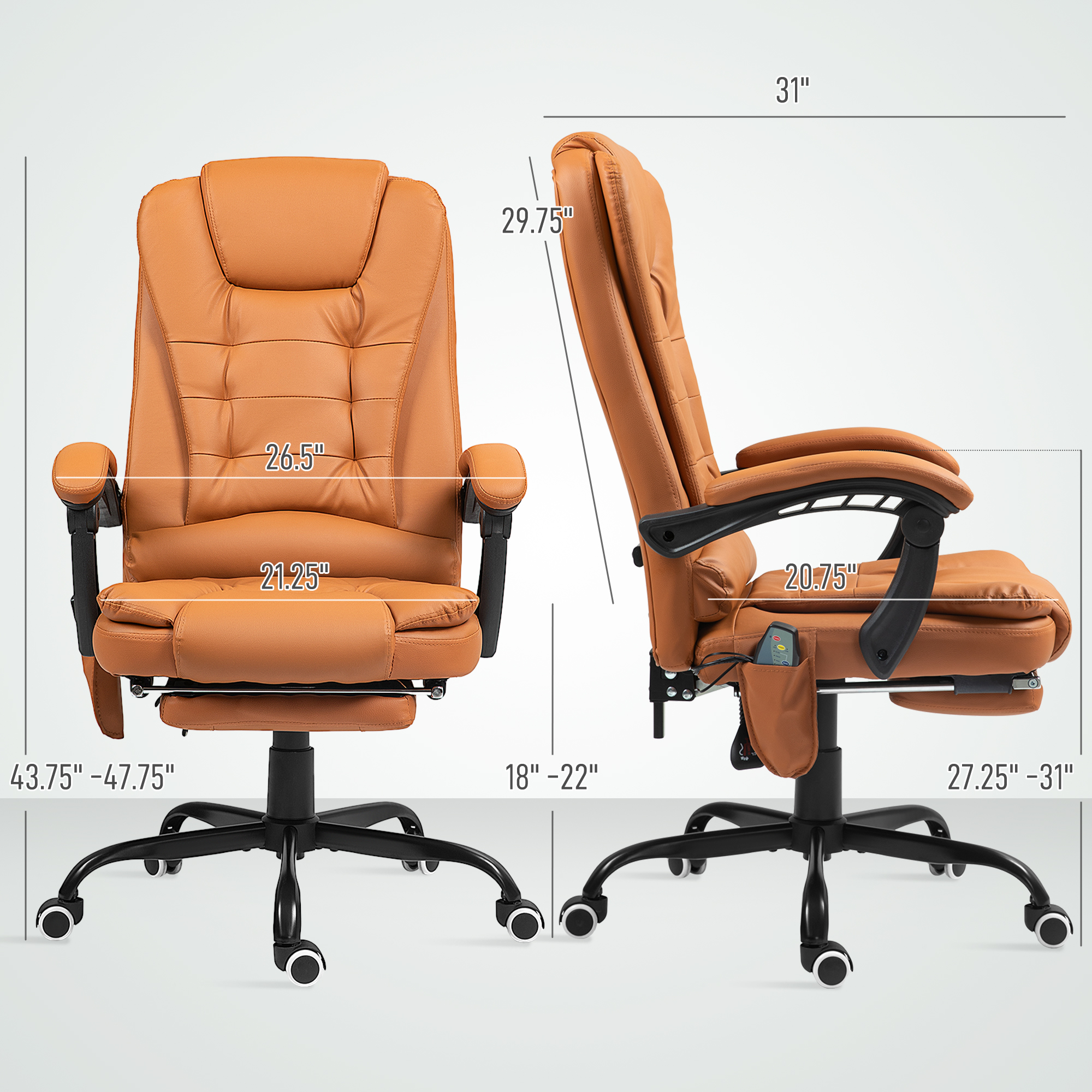 7-Point Vibrating Massage Office Chair High Back Massaging — photo 8