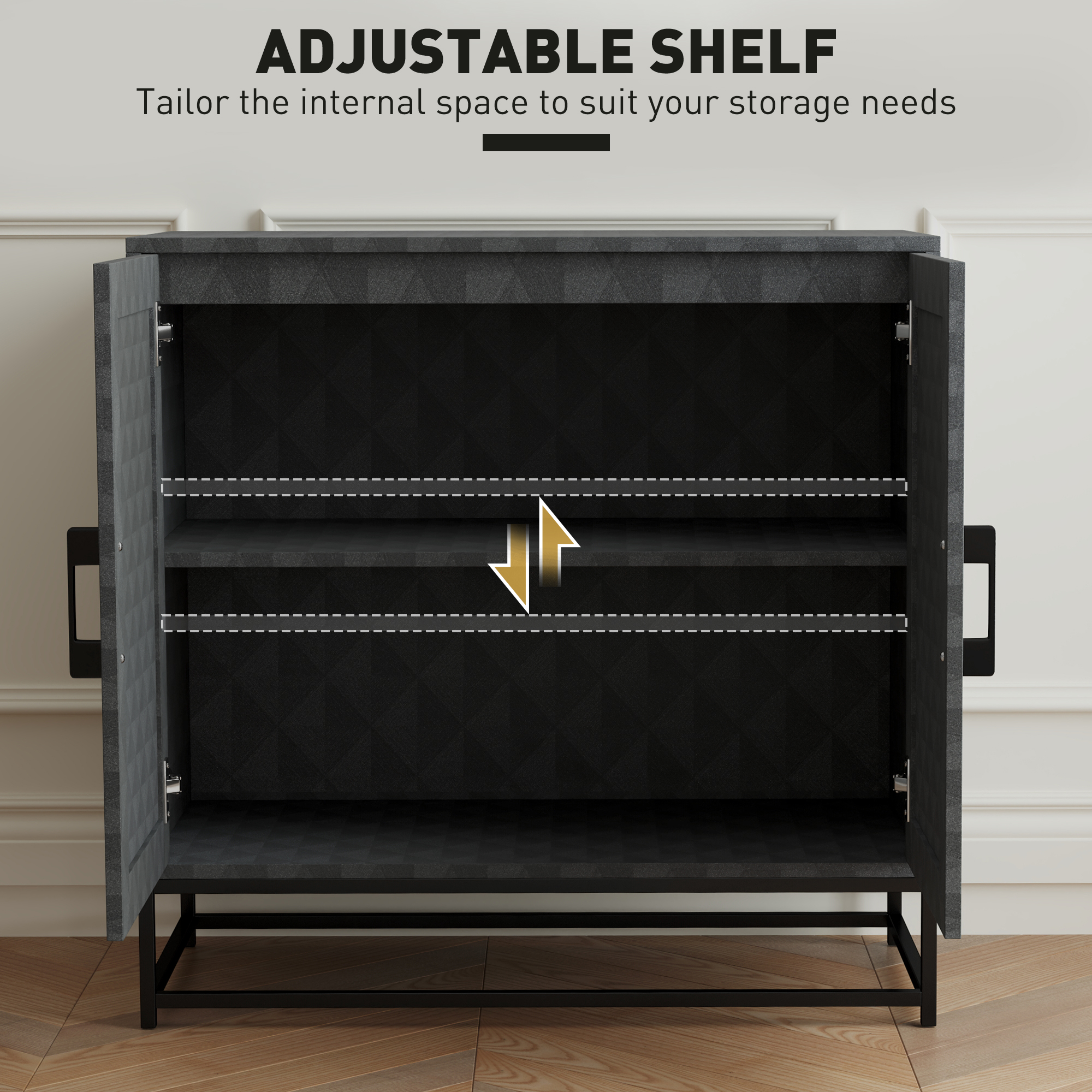 Modern Sideboard, Freestanding Storage Cabinet With Adjustable Shelf And 2 — image 4