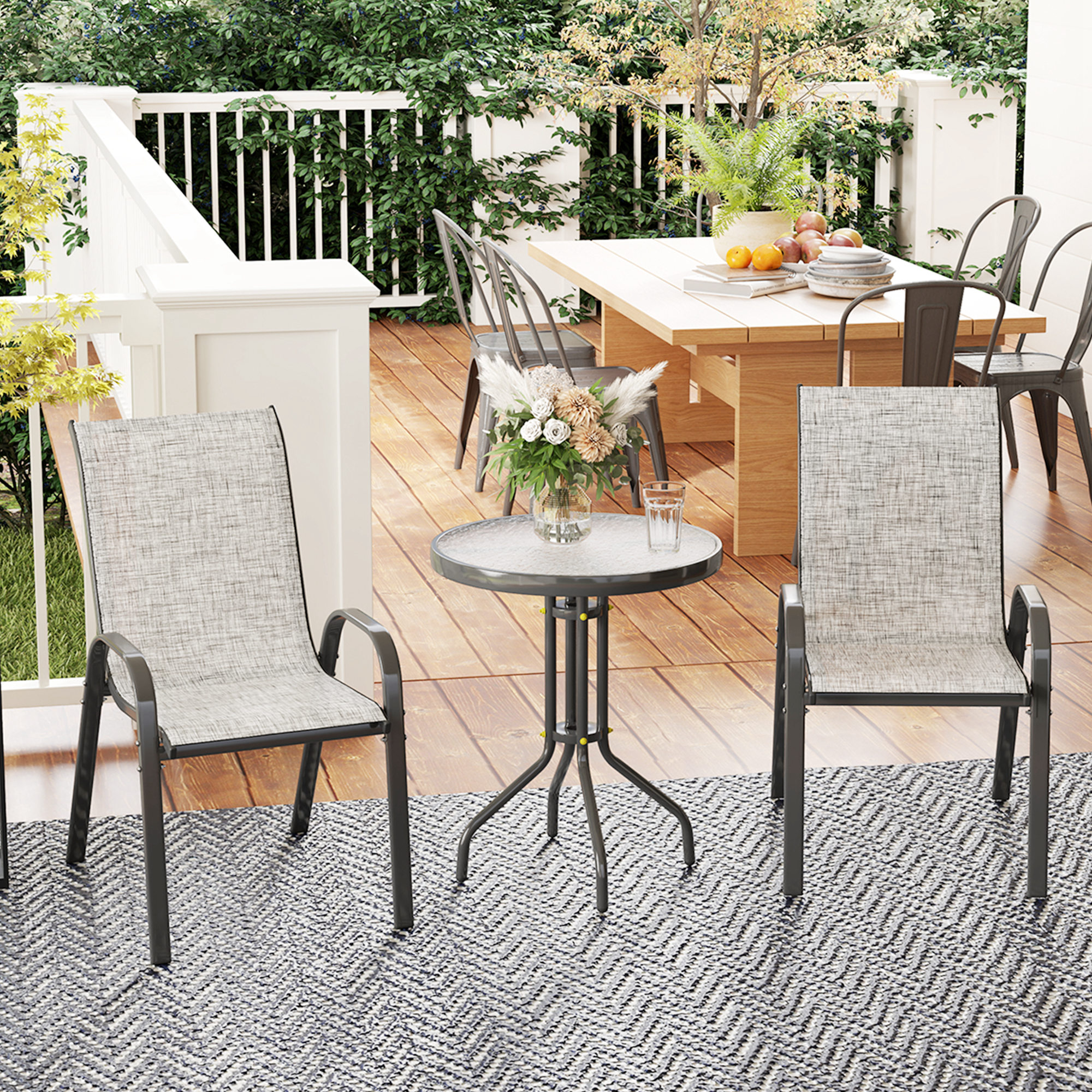 Steel Patio Bistro Set