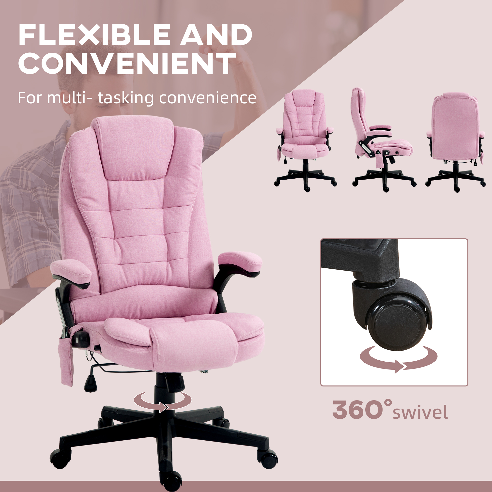 6 Point Vibrating Massage Office Chair with Heat — photo 3