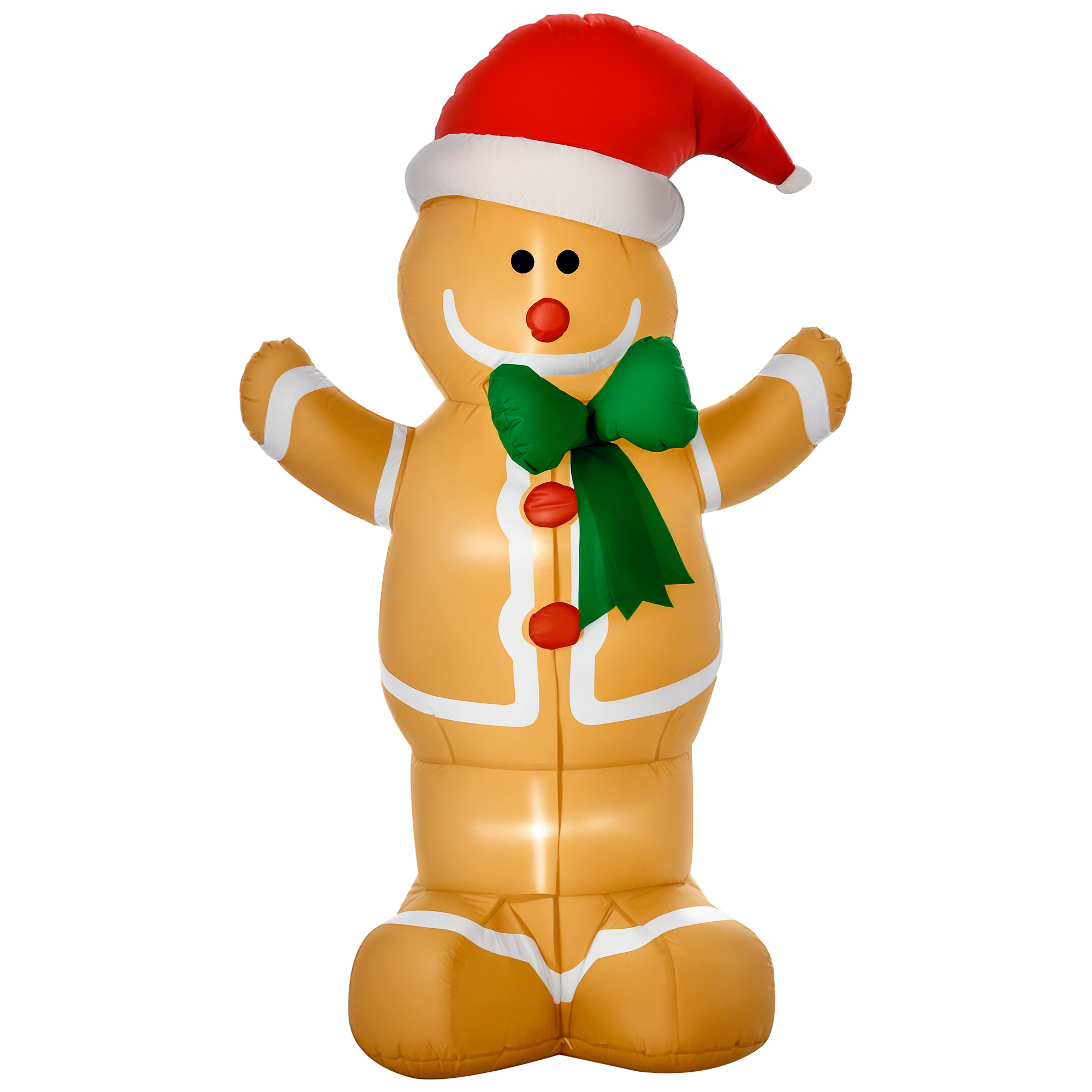 6ft Christmas Inflatable Gingerbread Man, Outdoor Blow-Up Yard Decoration with LED Lights Display image 16