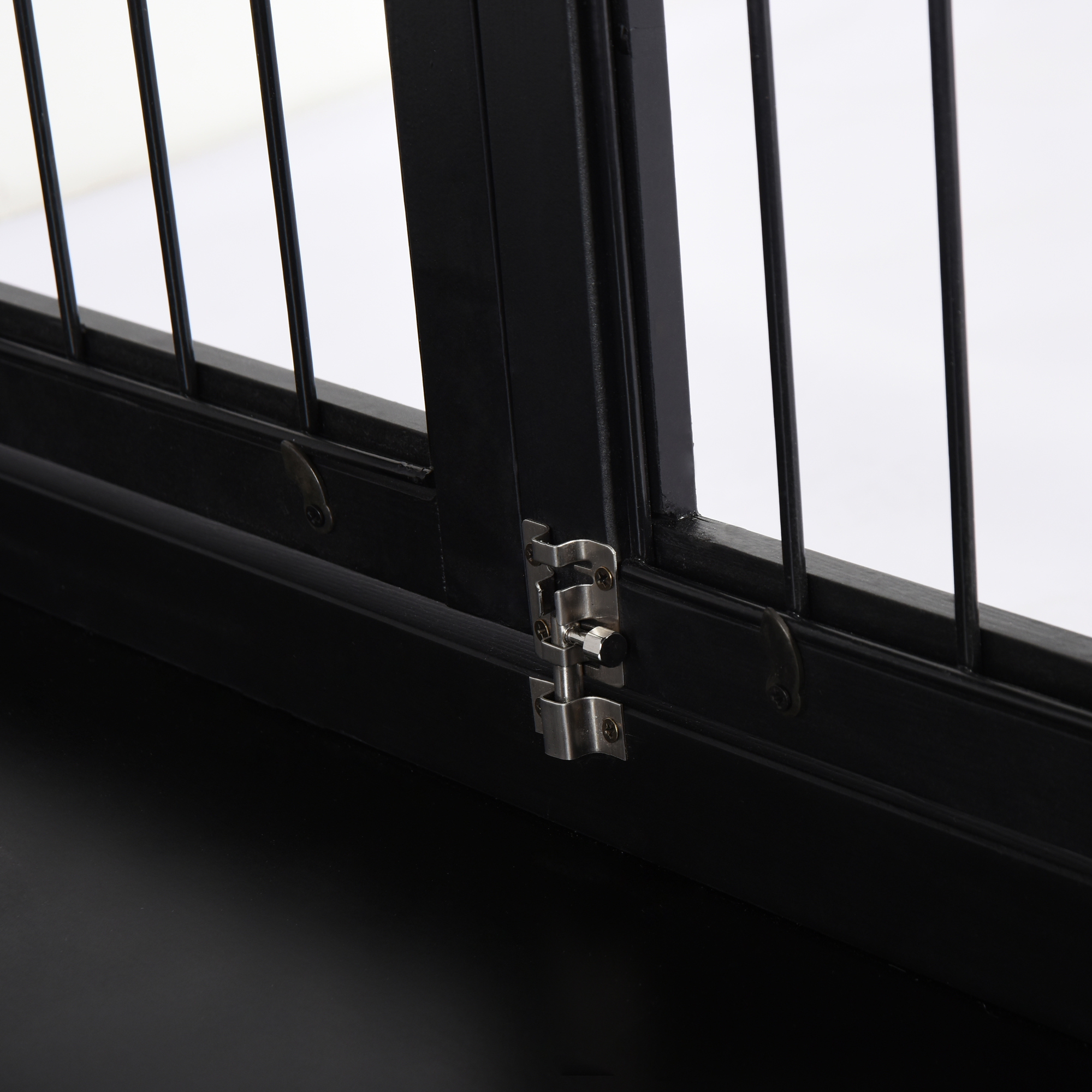  Dog Crate Furniture, 32" Small Dog Cage End Table with 2 Doors, Lockable Door, Puppy Kennel Indoor, Black