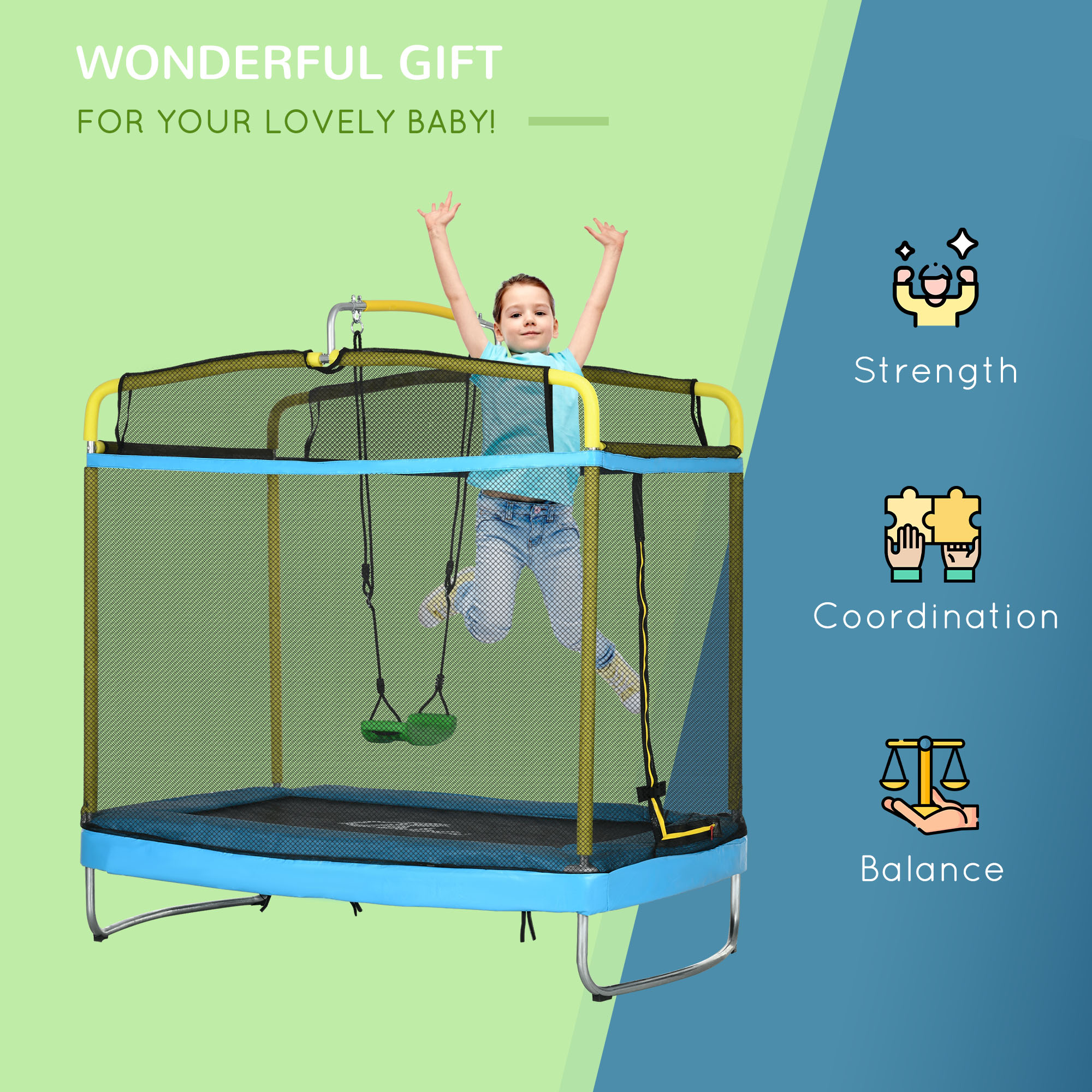 3-in-1 Trampoline for Kids — 6.9 Kids Trampoline with Net — photo 8