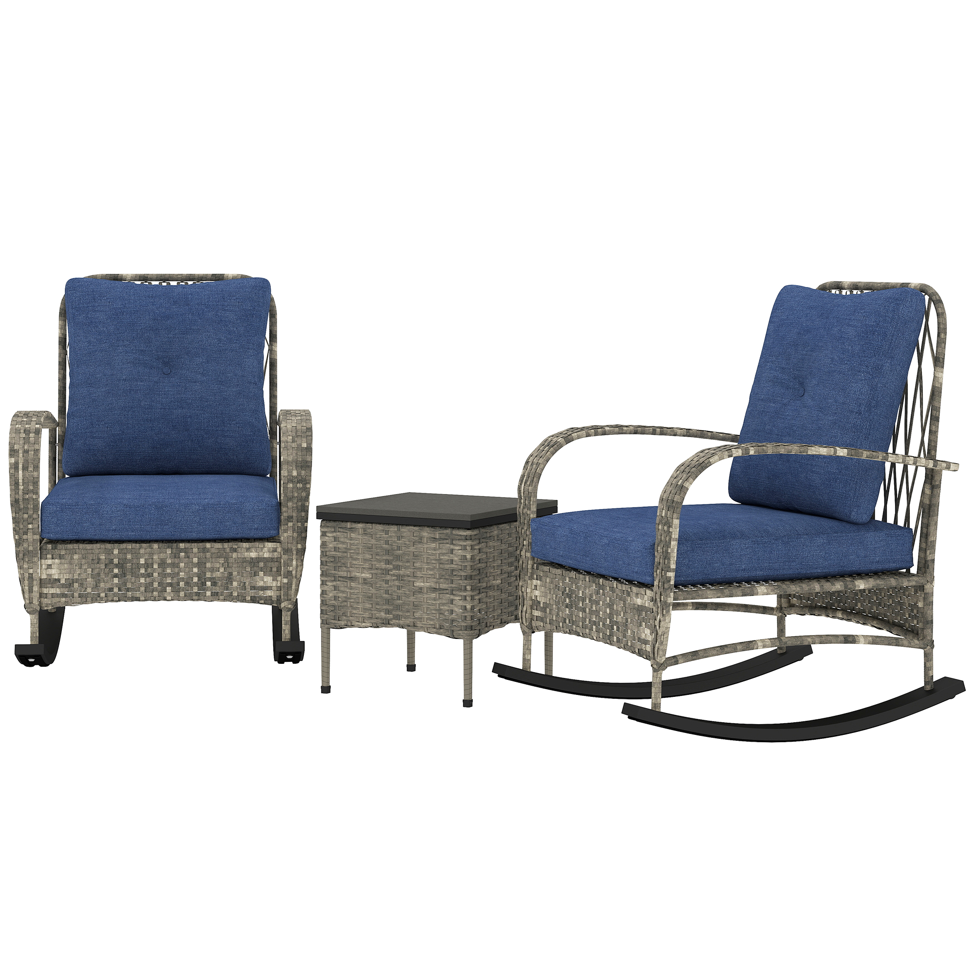 Wicker Patio Rocking Chair Set, picture 5 of 5