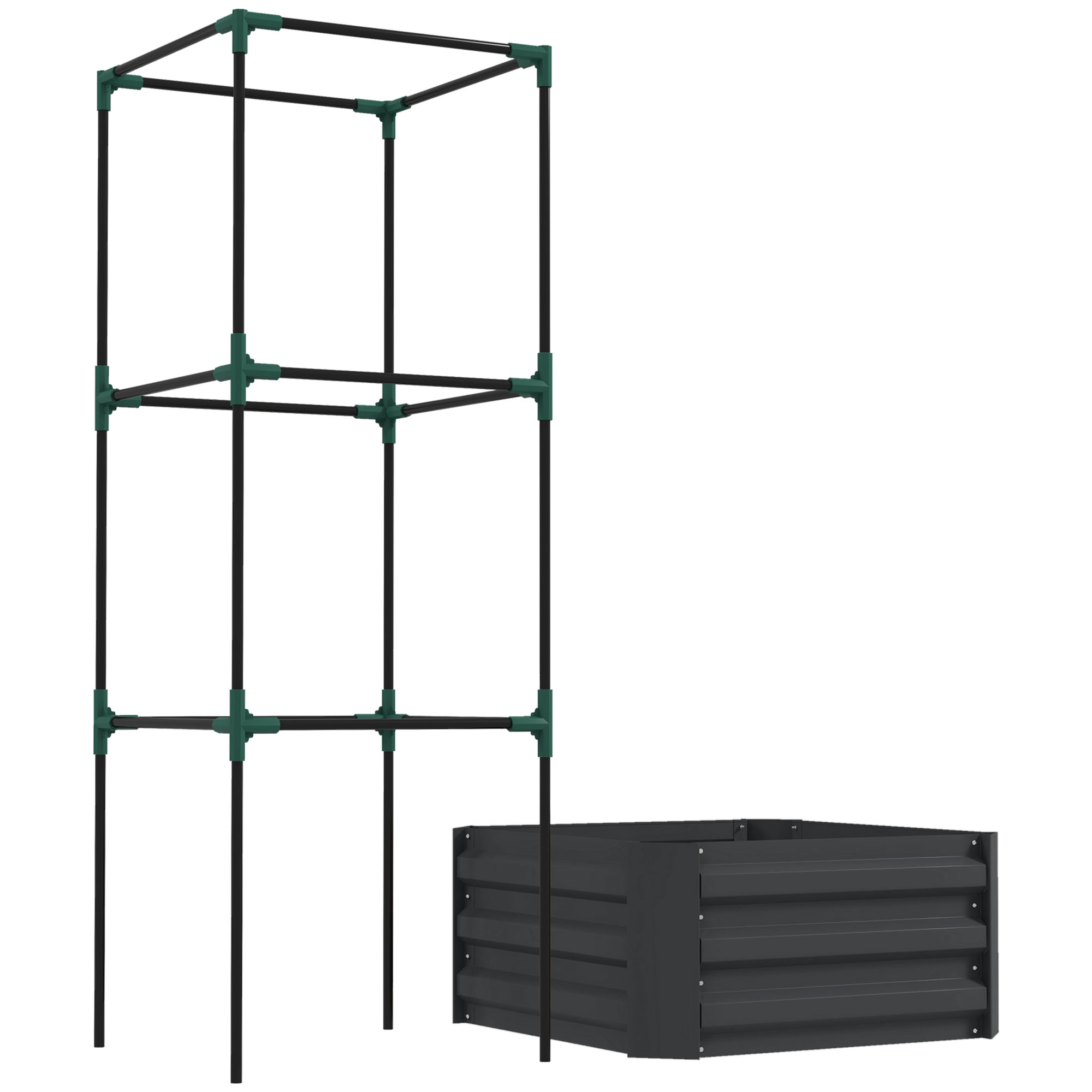 Galvanized Raised Garden Bed with Trellis