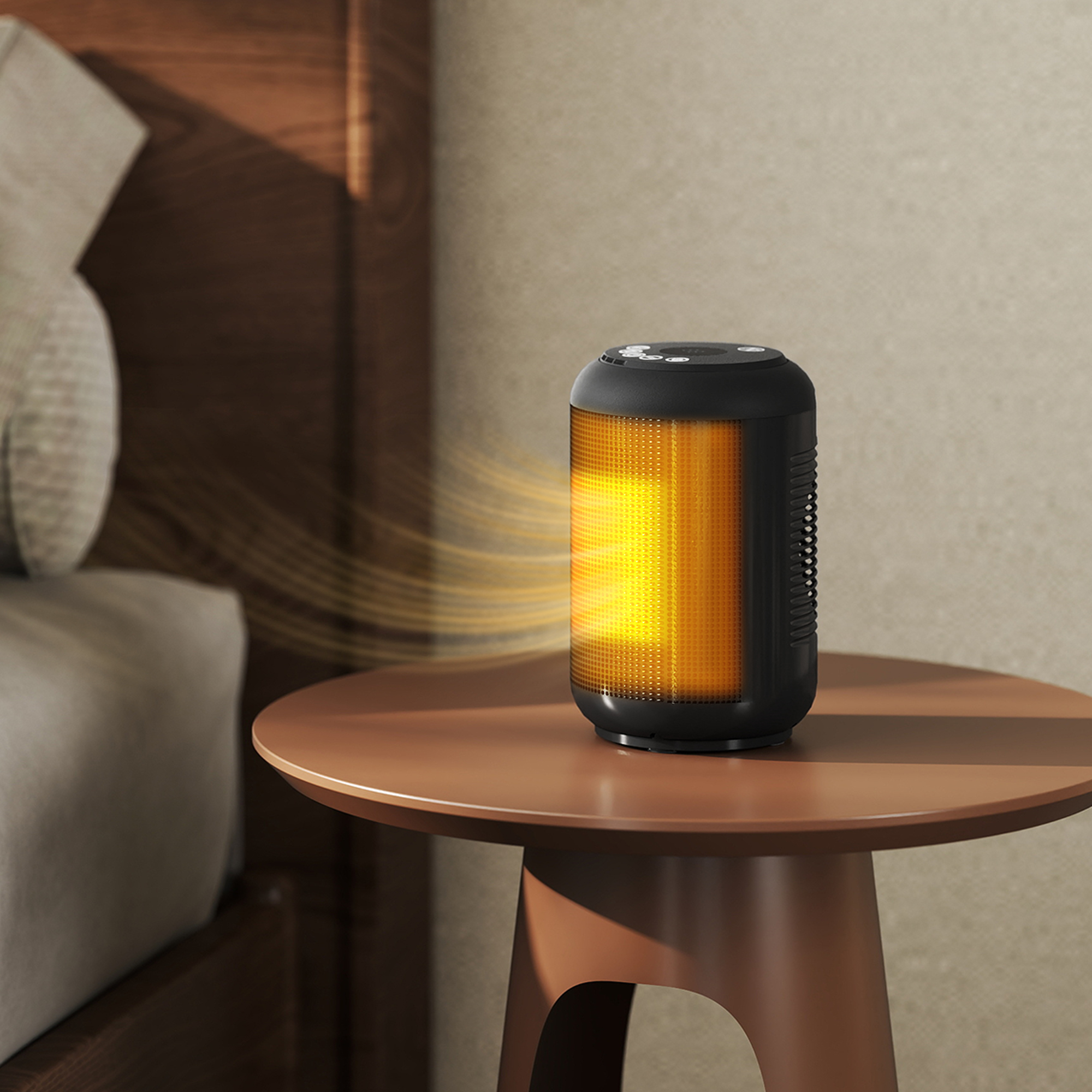 1500W Ceramic Electric Heater With Fan, Timer, Oscillation - Black