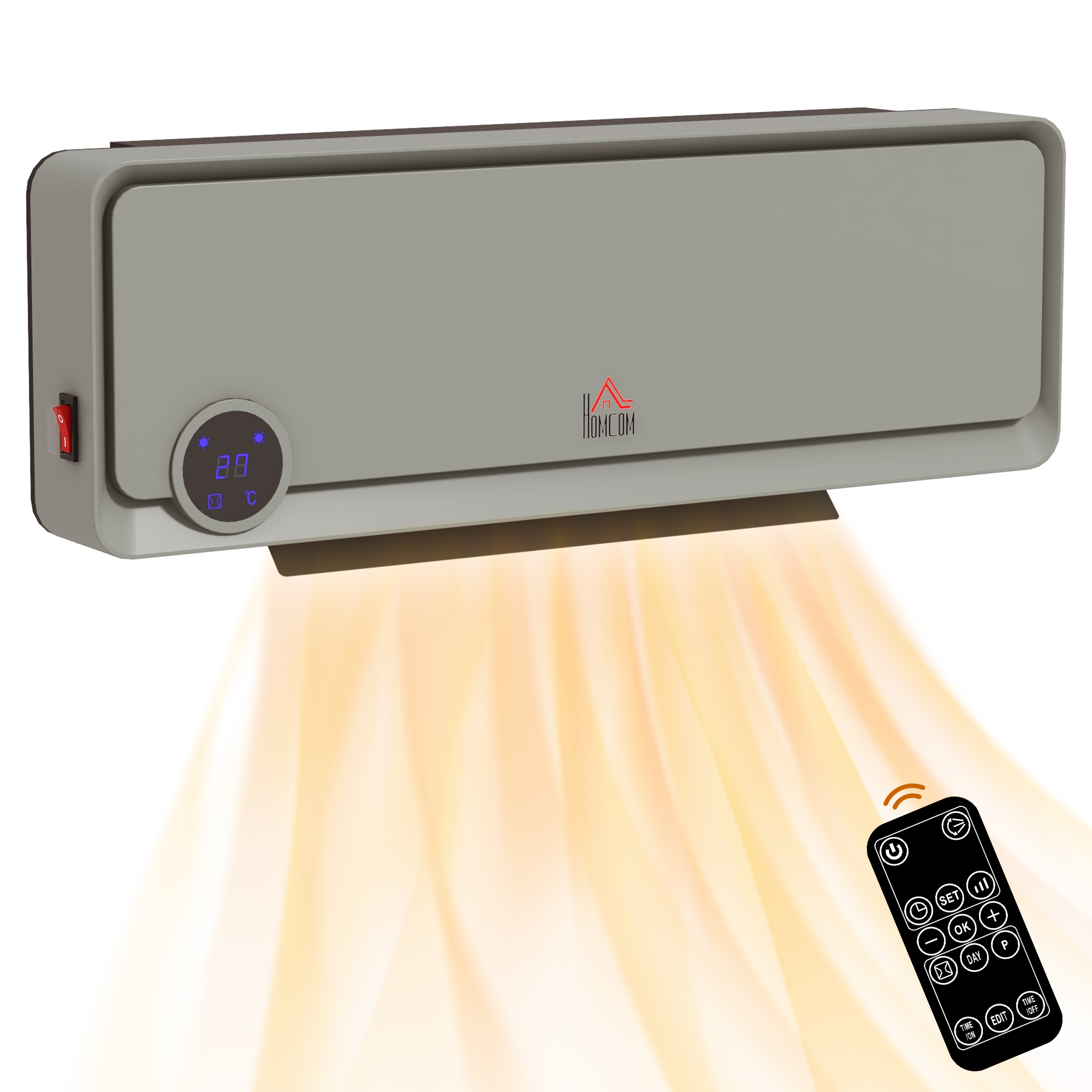 Wall Downflow Heater 2 Heat And Fan 1000W 2000W, Electric Space With Timer — image 4