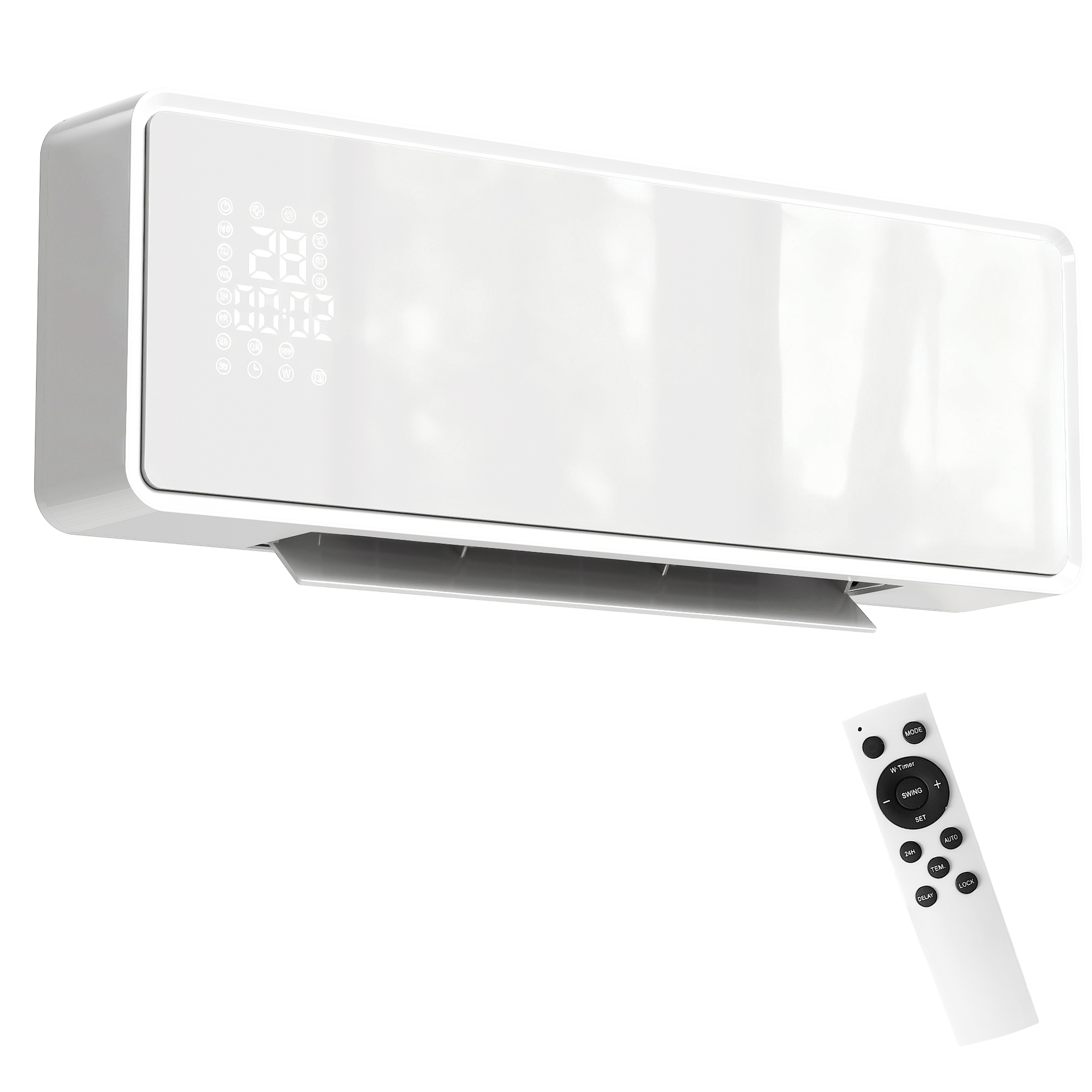 2000W Ceramic Electric Heater With Fan, Adjustable Thermostat, Wall Mounted — image 4