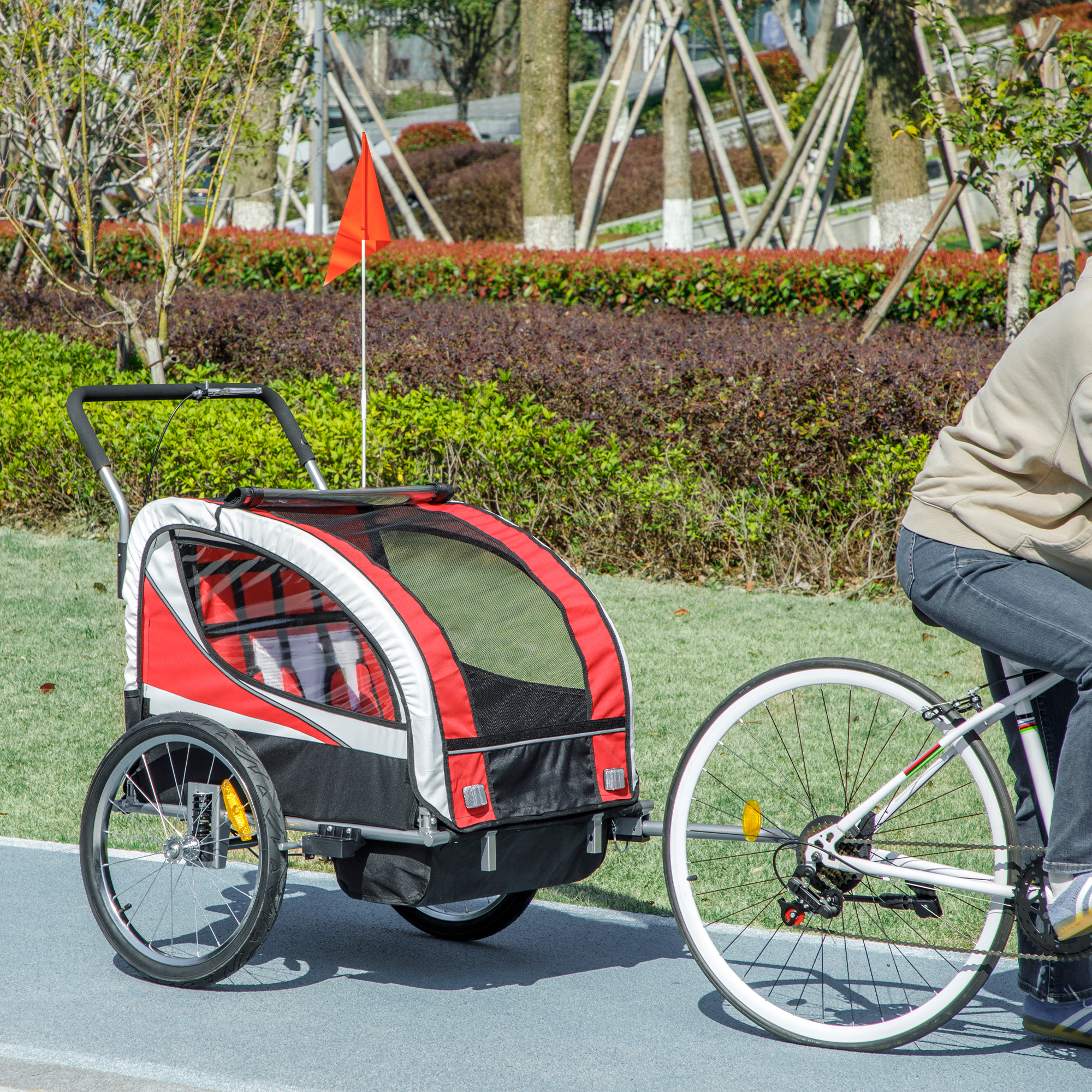 Baby Bike Trailer, Child Bicycle With 5 Point Harness, Steel Frame, Reflectors — image 2