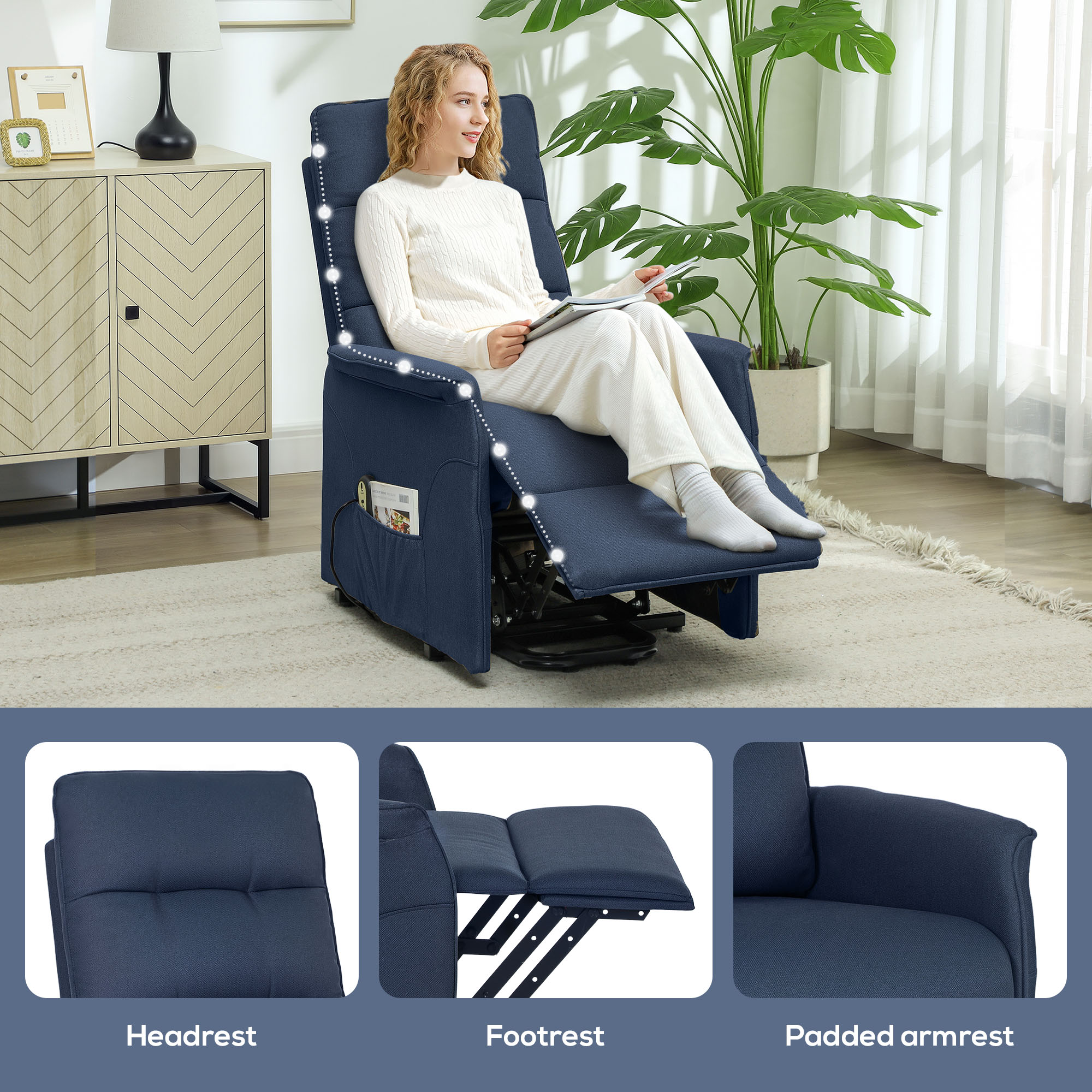 Power Lift Chair for Elderly β Fabric Recliner Sofa with Remote β photo 4