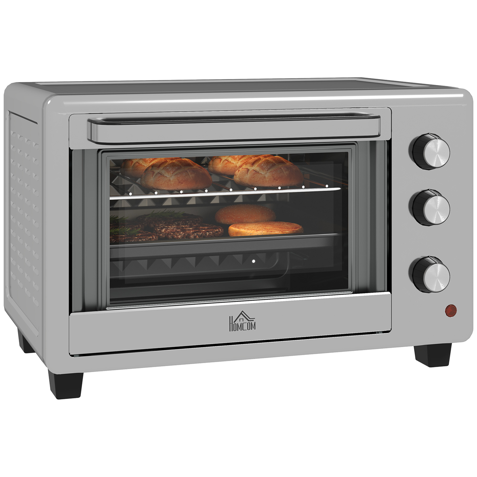 30L 60-230℃ Mini Electric Oven, With Accessories - Silver Tone - Image 1