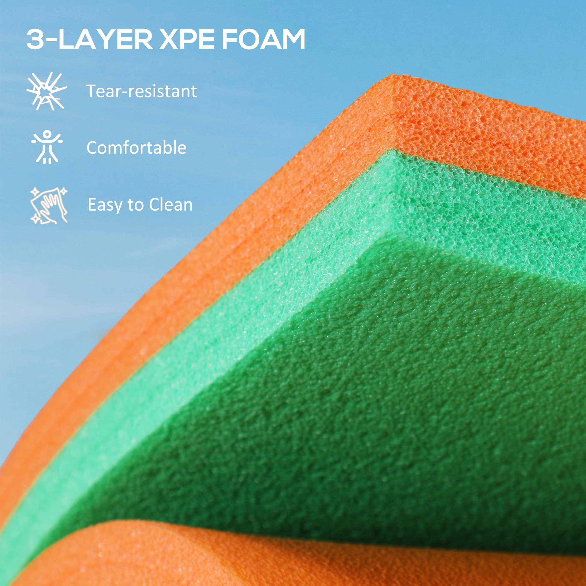 9 x 6 Lily Pad Water Mat for 2 Adults, Floating Water Pad for Lake, Pool, Ocean, Beach, and Boating, Orange