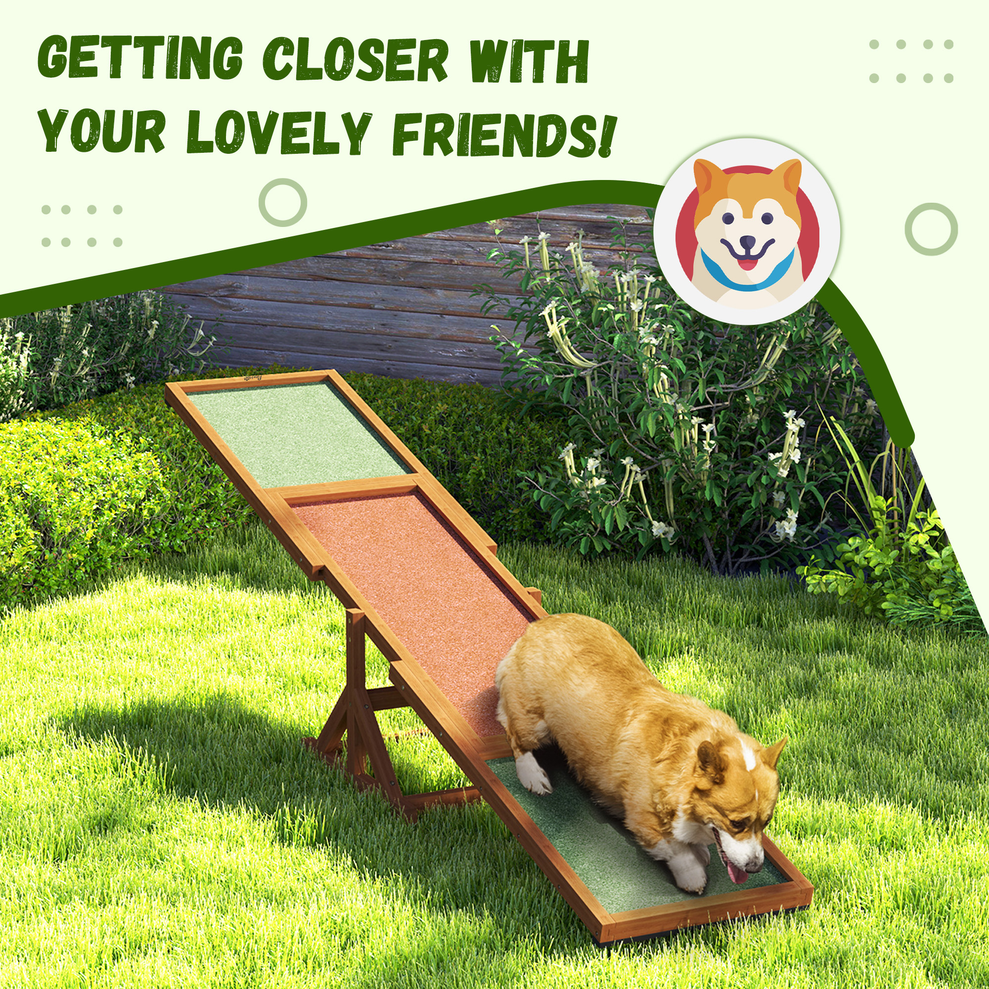  Wooden Dog Agility Seesaw for Training and Exercise, Weather Resistant, 83" L x 16" W x 14" H, Orange