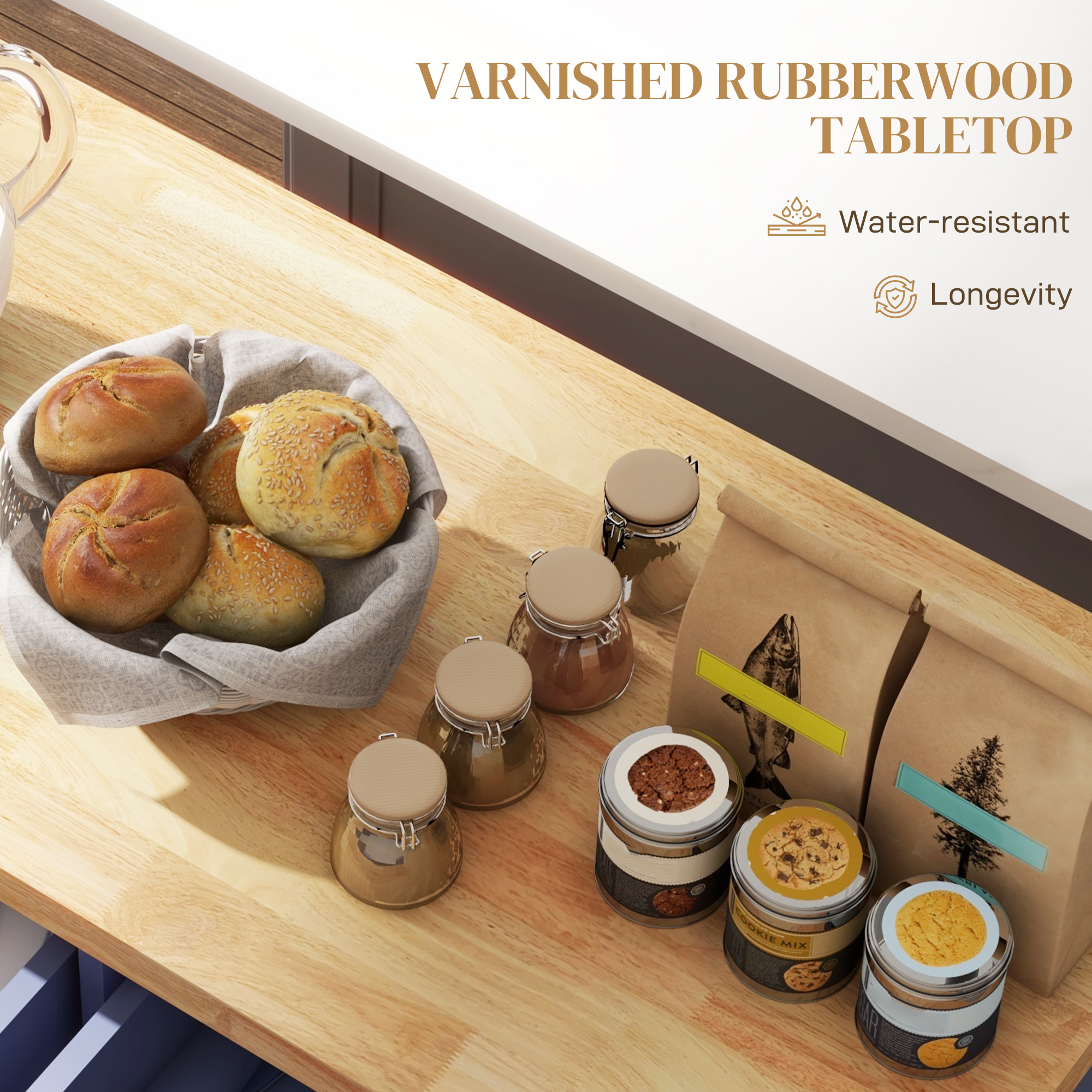 Kitchen Island on Wheels view 5