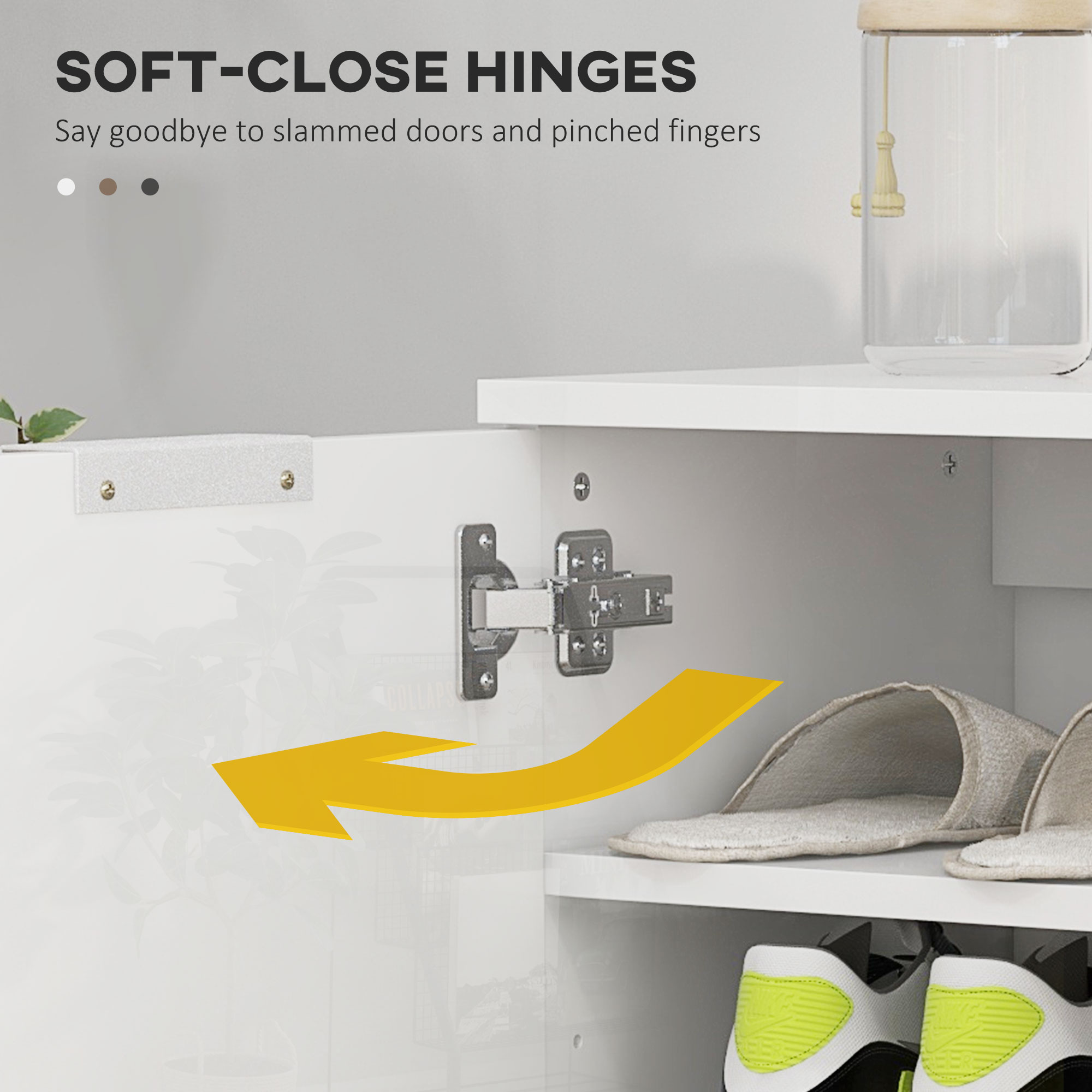 Five-Shelf Shoe Storage Cupboard - White — image 5
