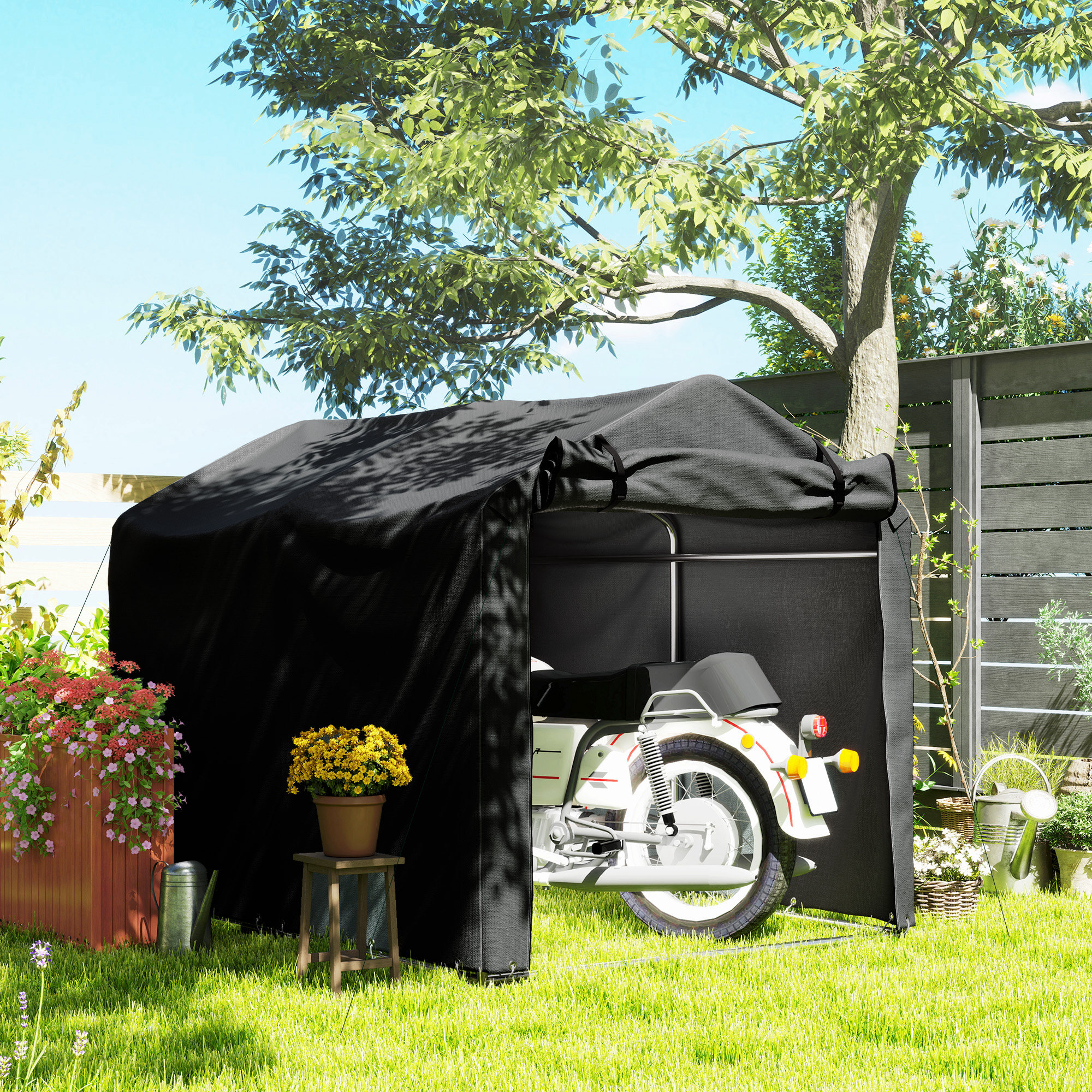 2.2 X 1.6 M Garden Storage Tent, Waterproof Anti-UV Bike With Roll-up Zipper — image 5