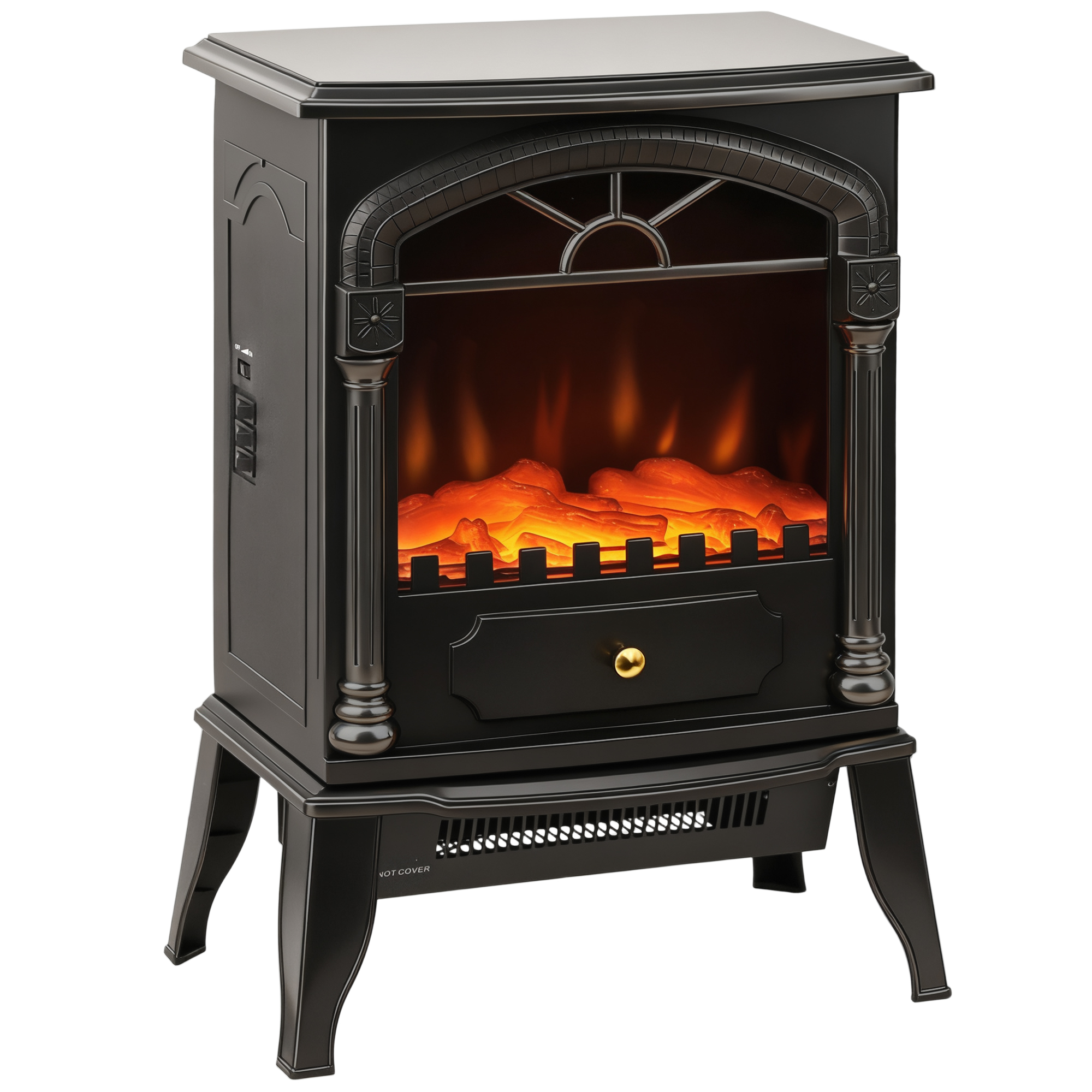 Electric Fireplace Stove Heater With 3D Flame Effect, 2000W1000W, Freestanding — image 4