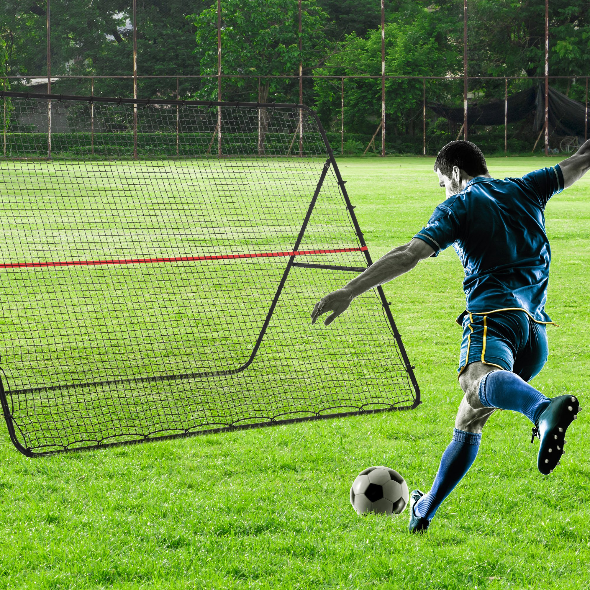 Soccer Rebounder Net, Adjustable and Foldable Multi-Sport Training Bounce Back Net, Target Goal for Soccer Practice and Training, 8.5 x 6.5