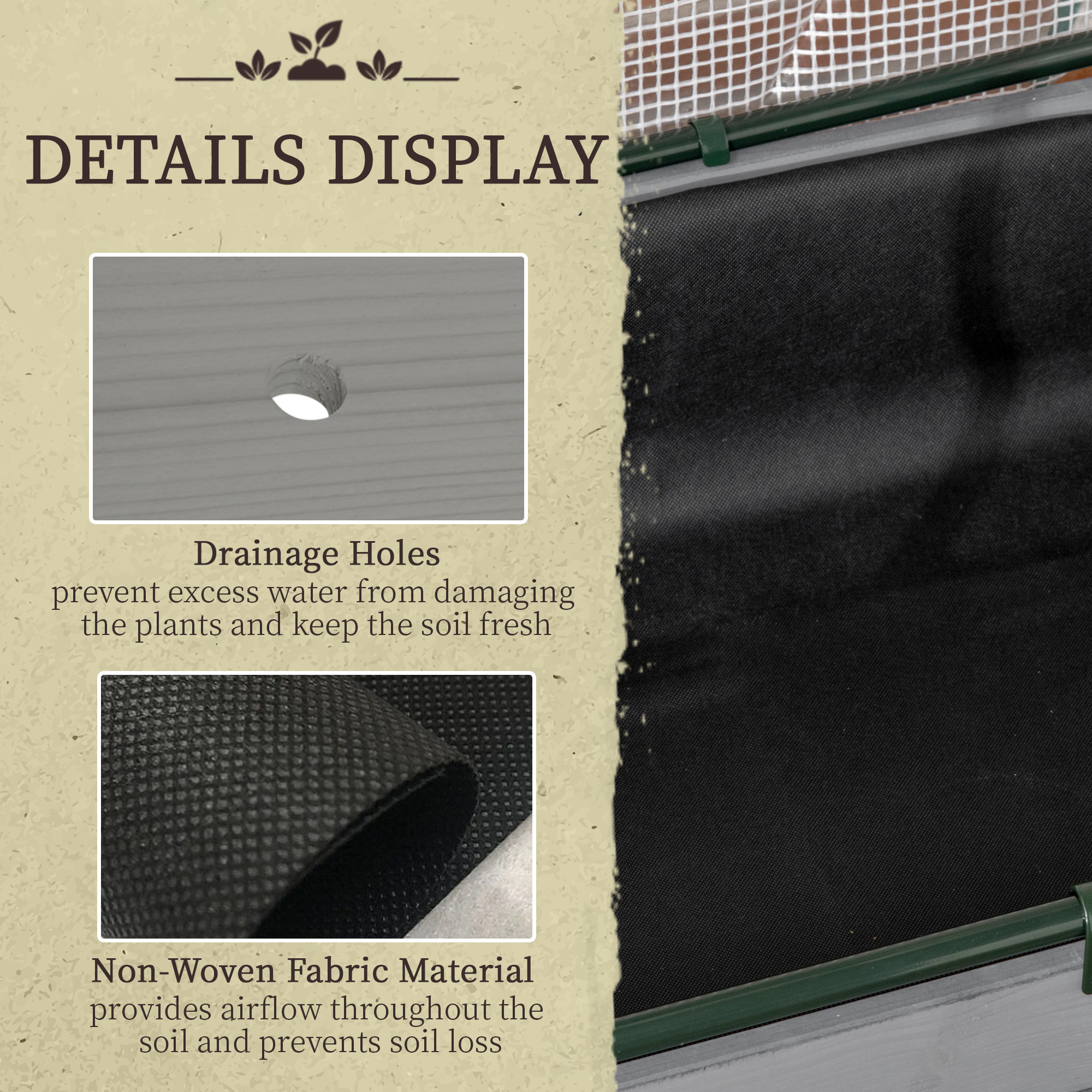 Raised Garden Bed with PE Greenhouse Cover Outdoor Planter Box for Herbs and Vegetables, 48 x 22 x 46… image 4