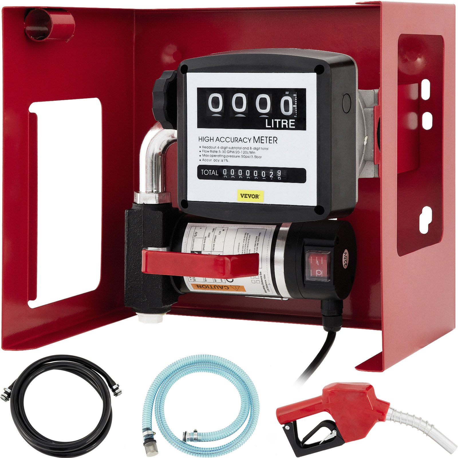 Dieselpumpe Heizölpumpe 40L, 155W Selbstansaugende Ölpumpe, 2800U/min Motordrehzahl Ölabsaugpumpe Selbstansaugend, 20 Kg Diesel Kraftstoff-Umfüllpumpe, Zählwerk Automatik Pumpe Für Biokraftstoff