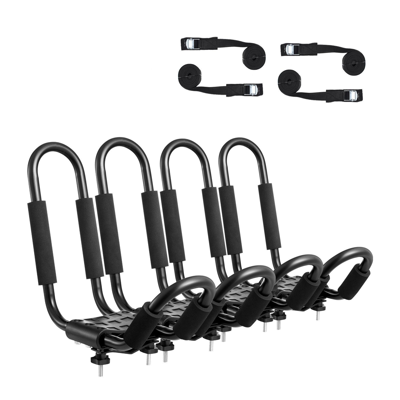 Kajak-Dachgepäckträger, 2 Paar J-Bar, Weicher Dachgepäckträger, Befestigung Oben, Träger Für Kajak, Surfbrett, Kanu, SUP, Skiboard, Montage An Auto, SUV, Lkw, 2 Kajaks - Image 1