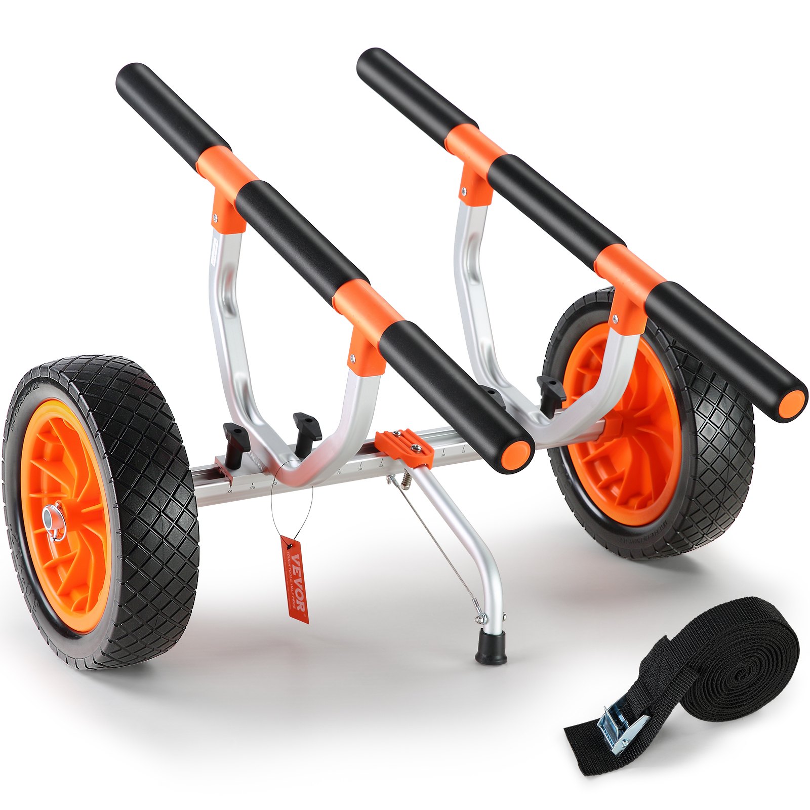Kajak- und Kanuwagen aus Aluminiumlegierung, 800 x 751 x 470 mm, Tragkraft 204 kg, 30 cm Gummiräder, verstellbar 170–440 mm, für den Transport von Booten, Kajaks und Kanus_voghion.com