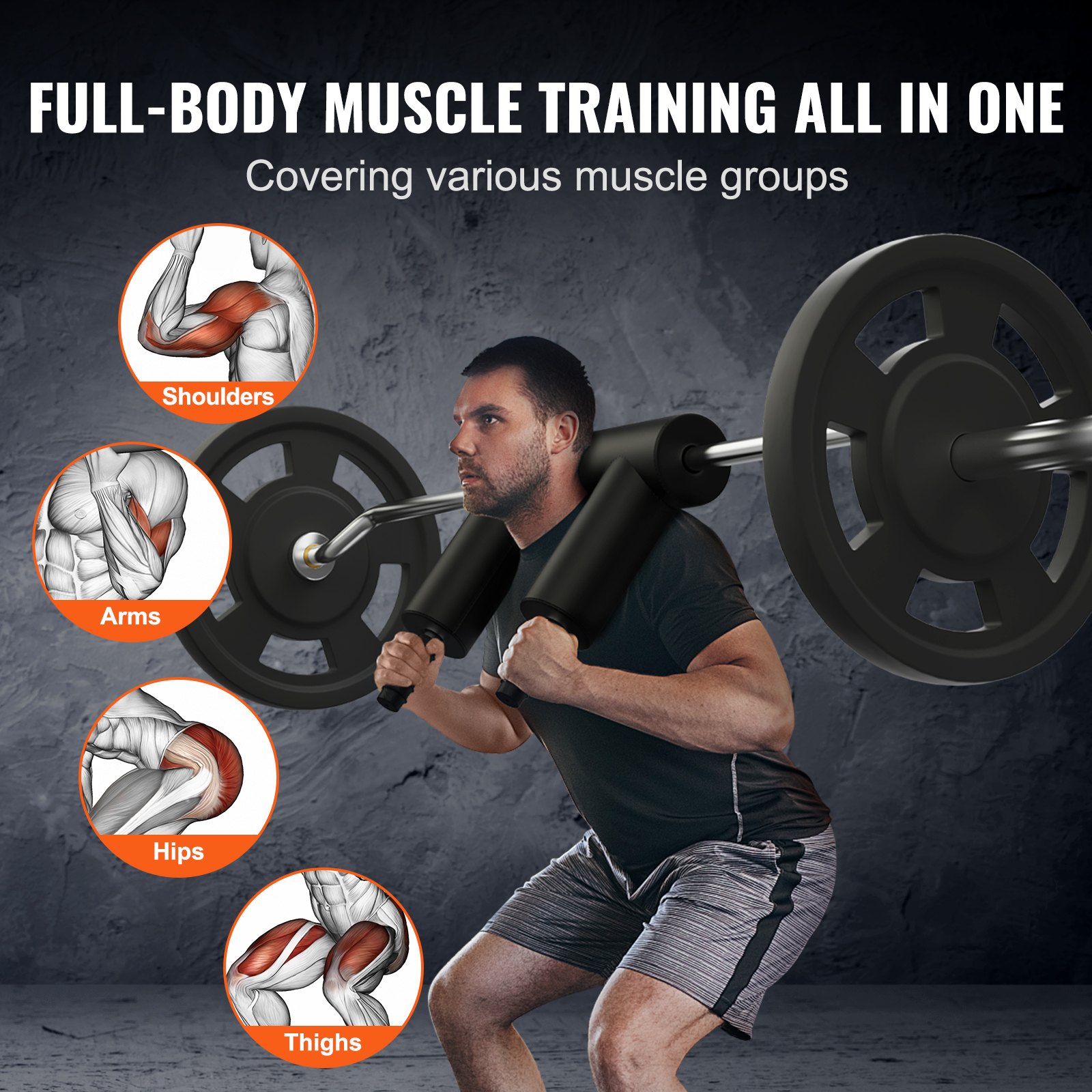 Olympic Weightlifting Barbell - 2210mm Length, 675kg Capacity, Steel Curl Bar, Powerlifting Set For Strength Training_desvips.com