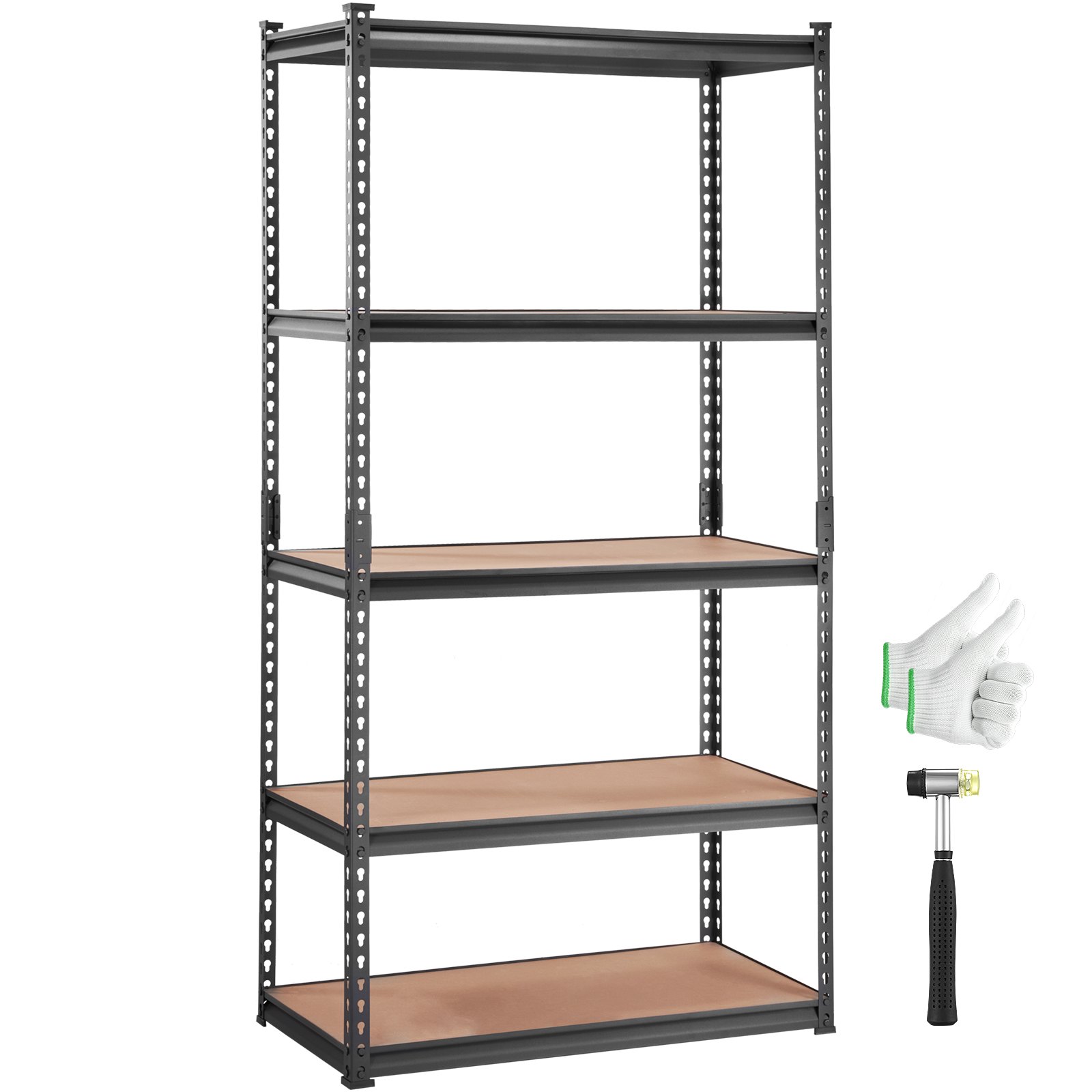Lagerregal, 5-stufig Verstellbar, 2000 Lbs Tragkraft, Robuste Garagenregale, Metall-Organizer-Allzweckregal, Schwarz, 36" L X 18" B X 72" H Für Küche, Speisekammer, Keller, Badezimmer, Wäscherei