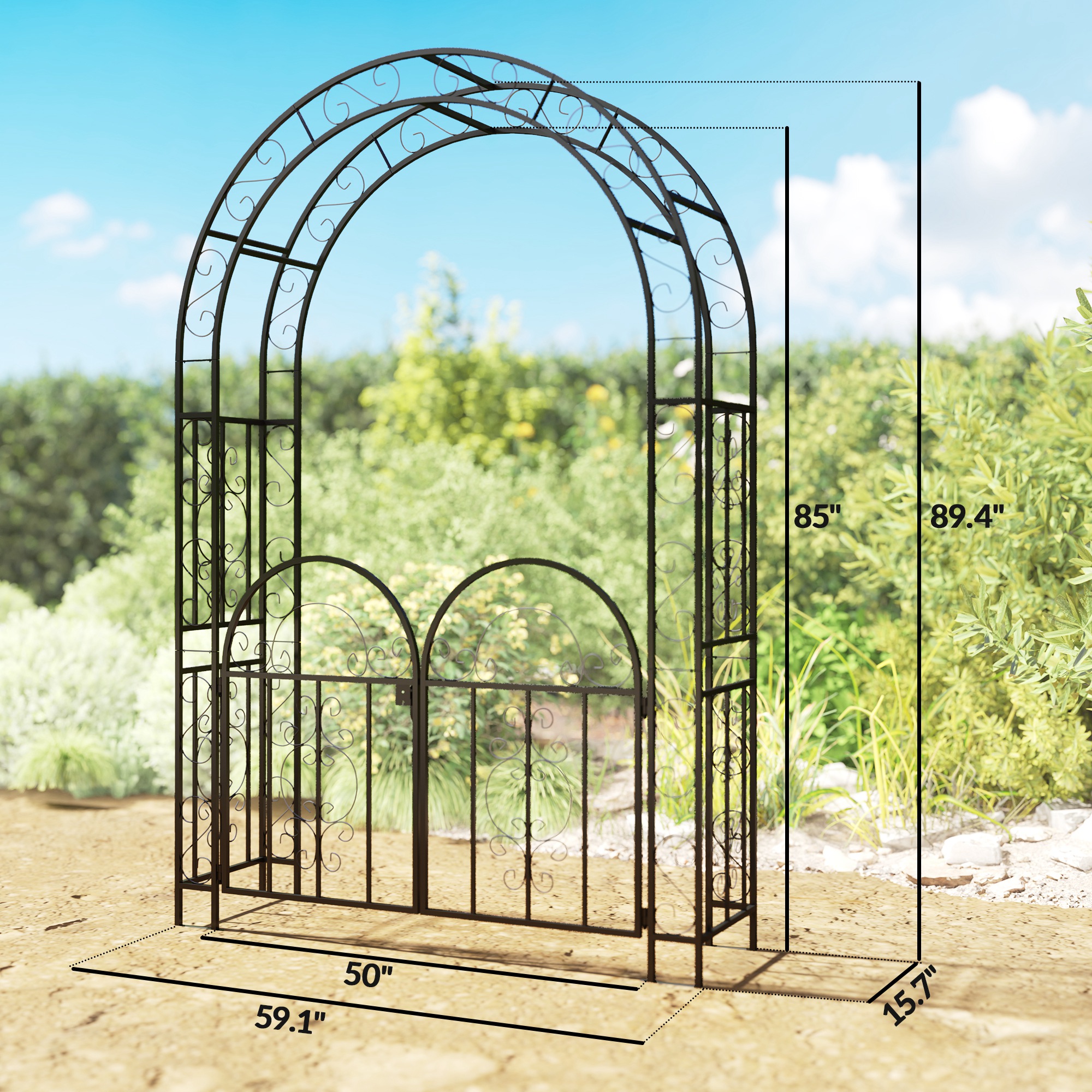 Garden Arch with Gate - Image 2